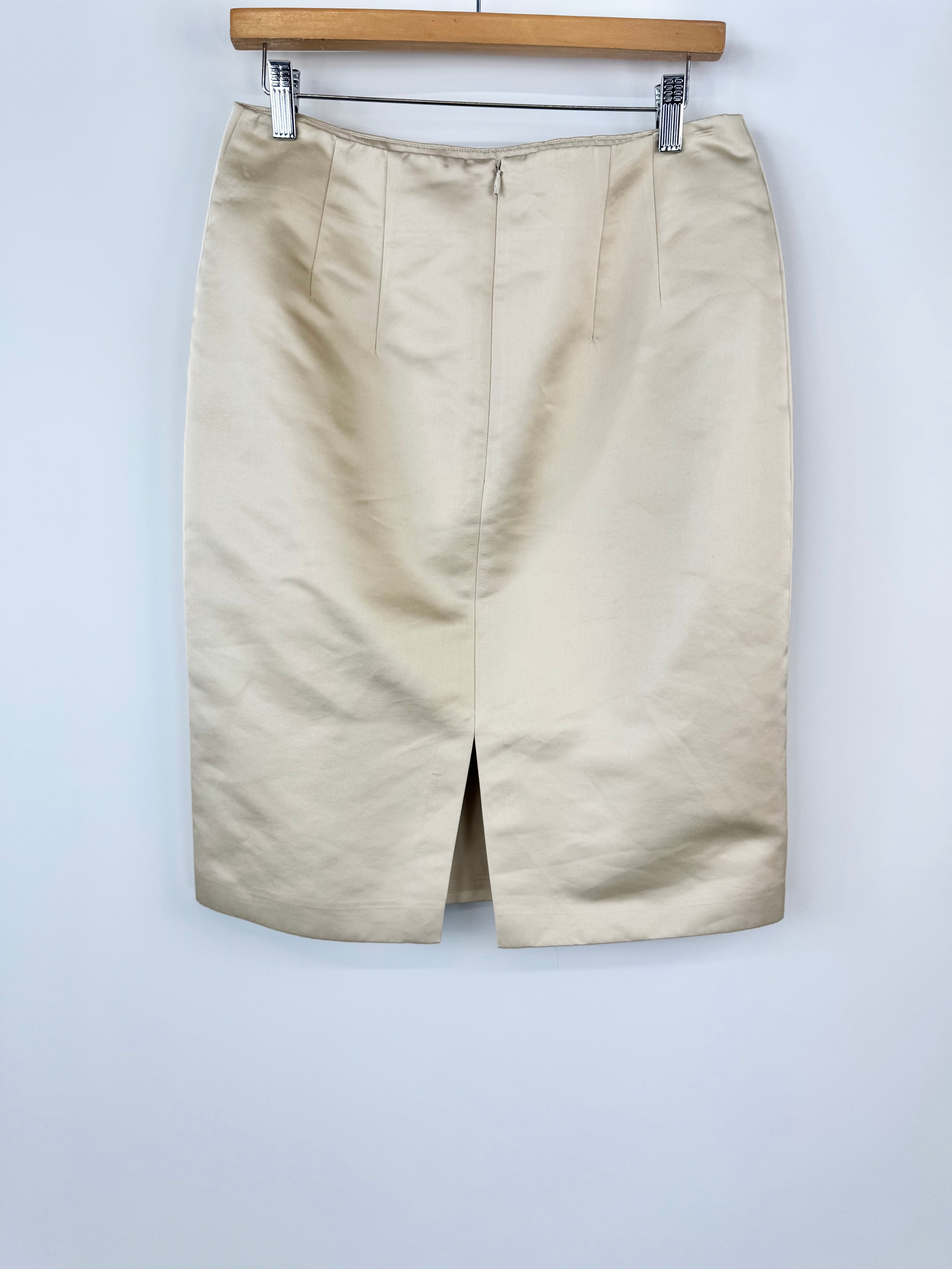 Anthea Crawford Pale Gold Knee Length Skirt - AU10