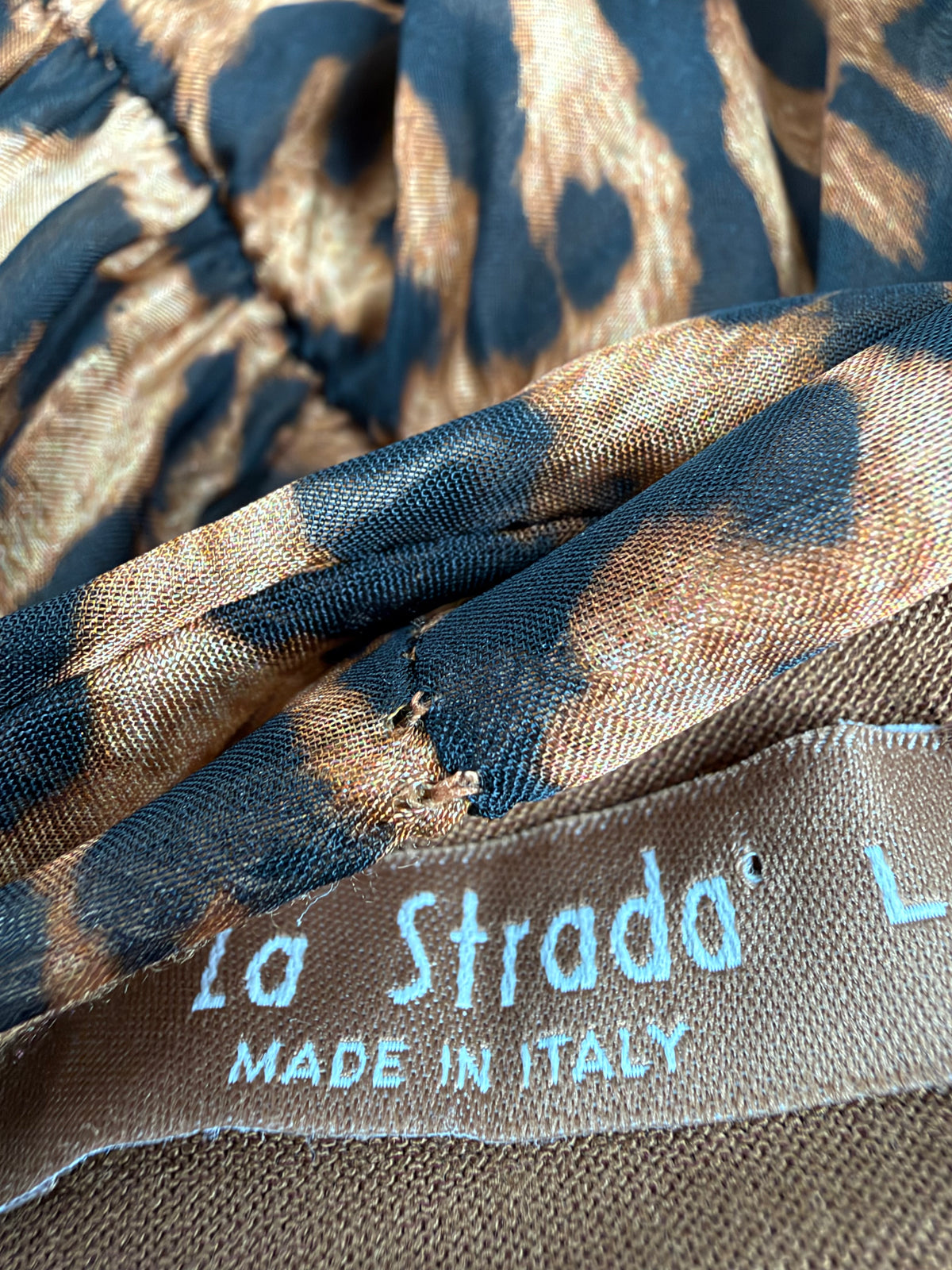 La Strada Tiered Leopard Print Silk Blend Maxi Dress - AU12/14