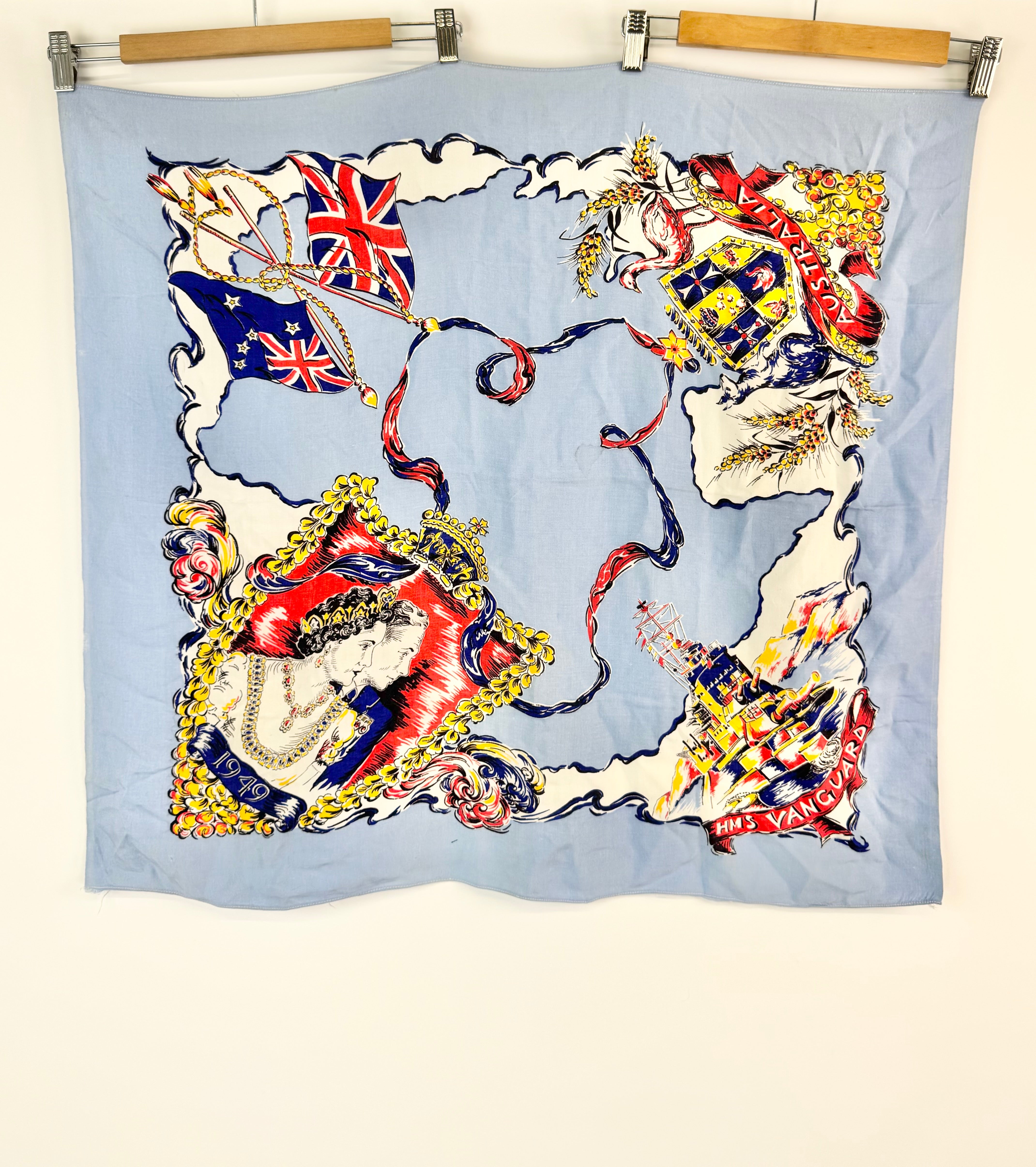 Vintage 1949 HMAS Vanguard Royal Tour Scarf
