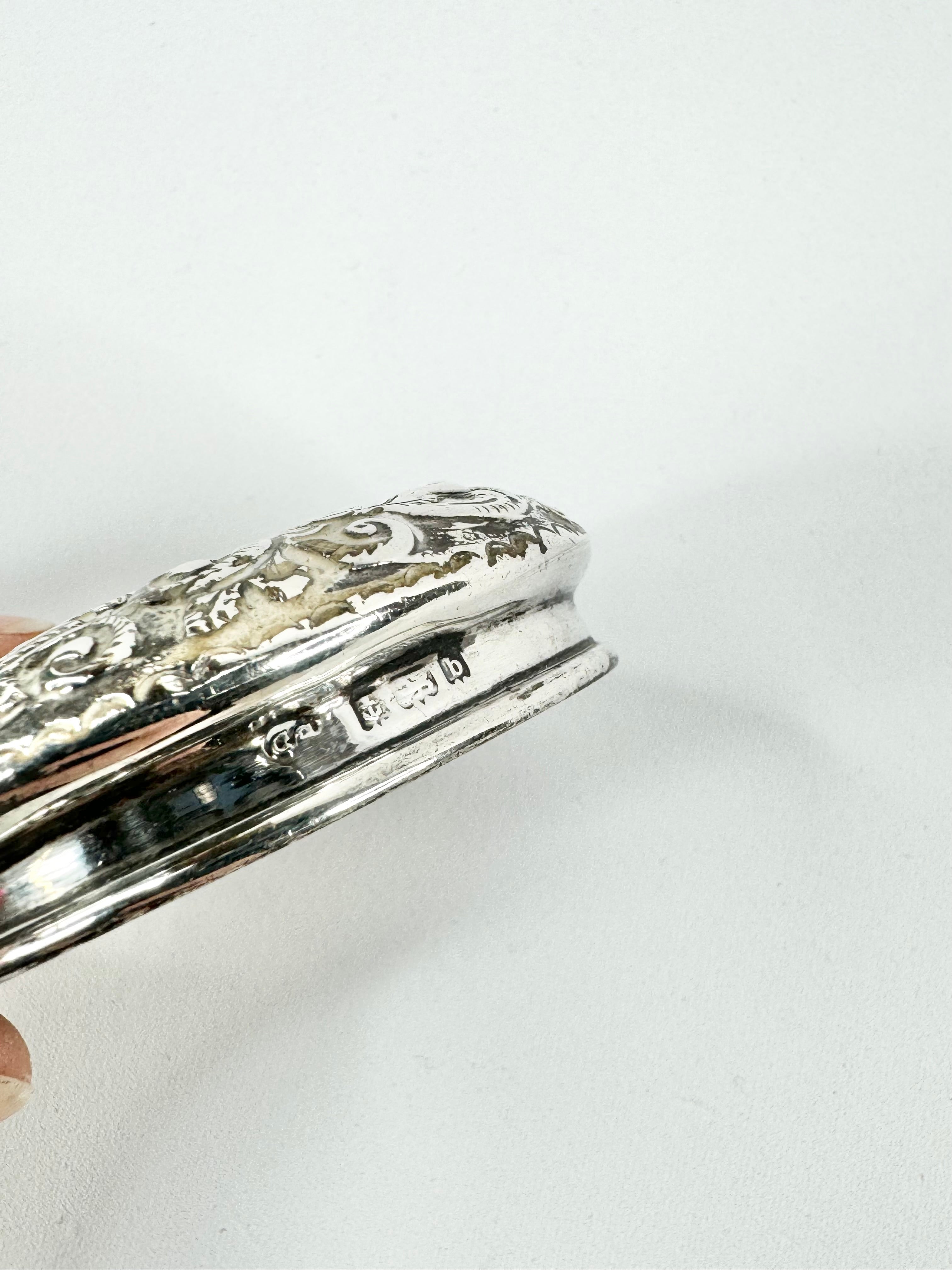 Antique Sterling Silver & Glass Condiments Set
