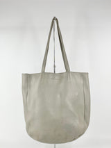 Status Anxiety Stone Grey Grained Leather Tote Bag