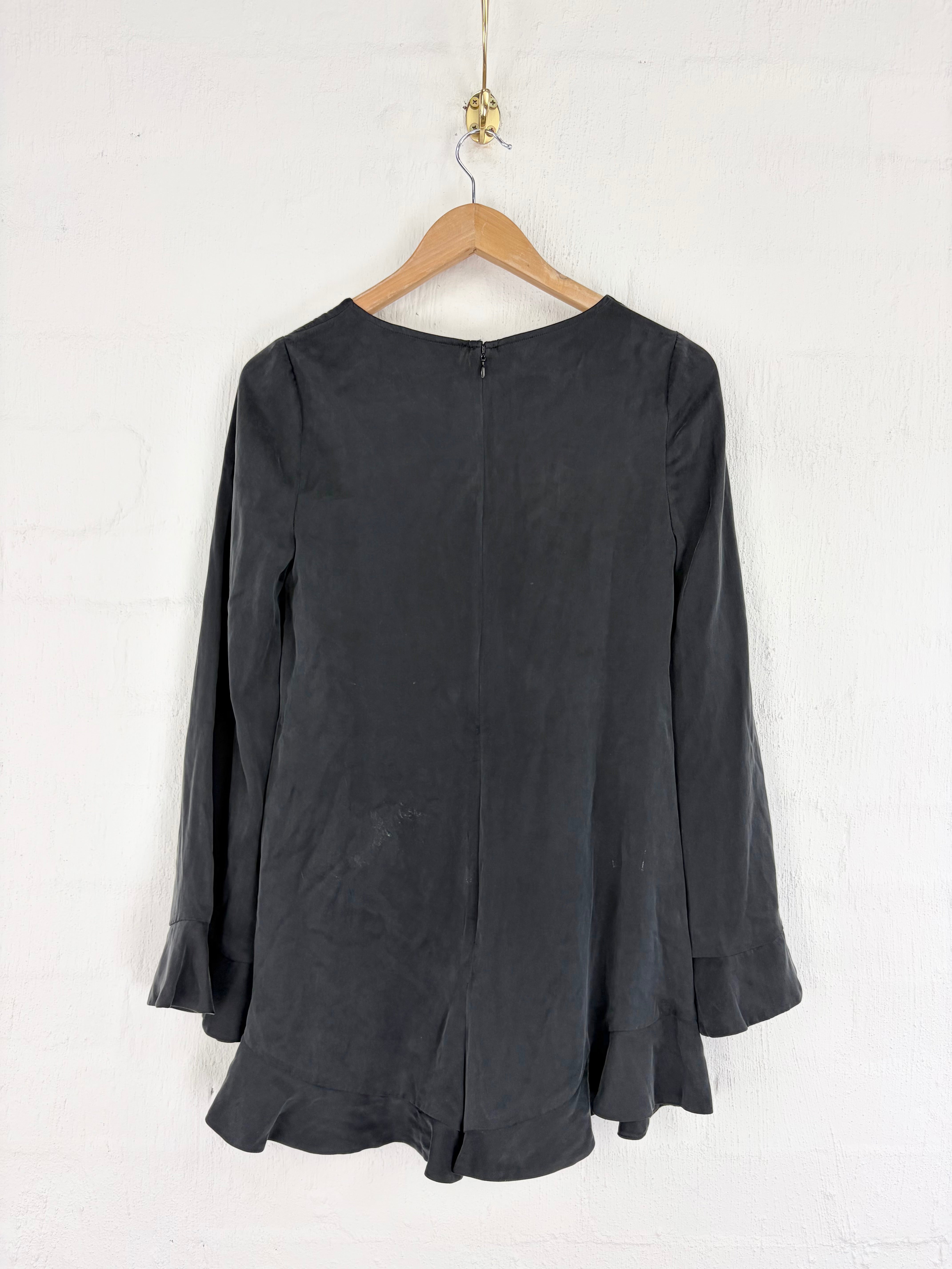 Zimmermann Black Washed Silk Playsuit - AU8/10