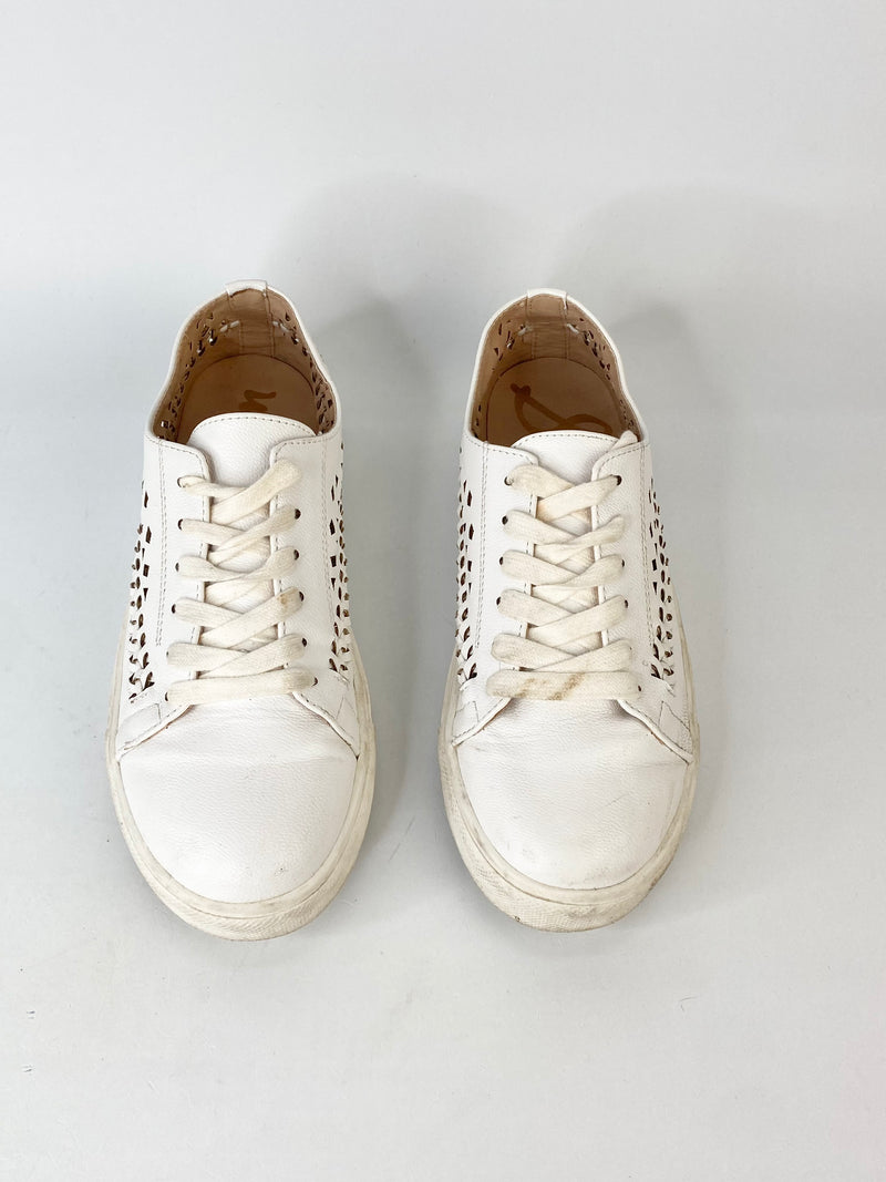 Sam Edelman White Lazer Cut Sneakers - EU38