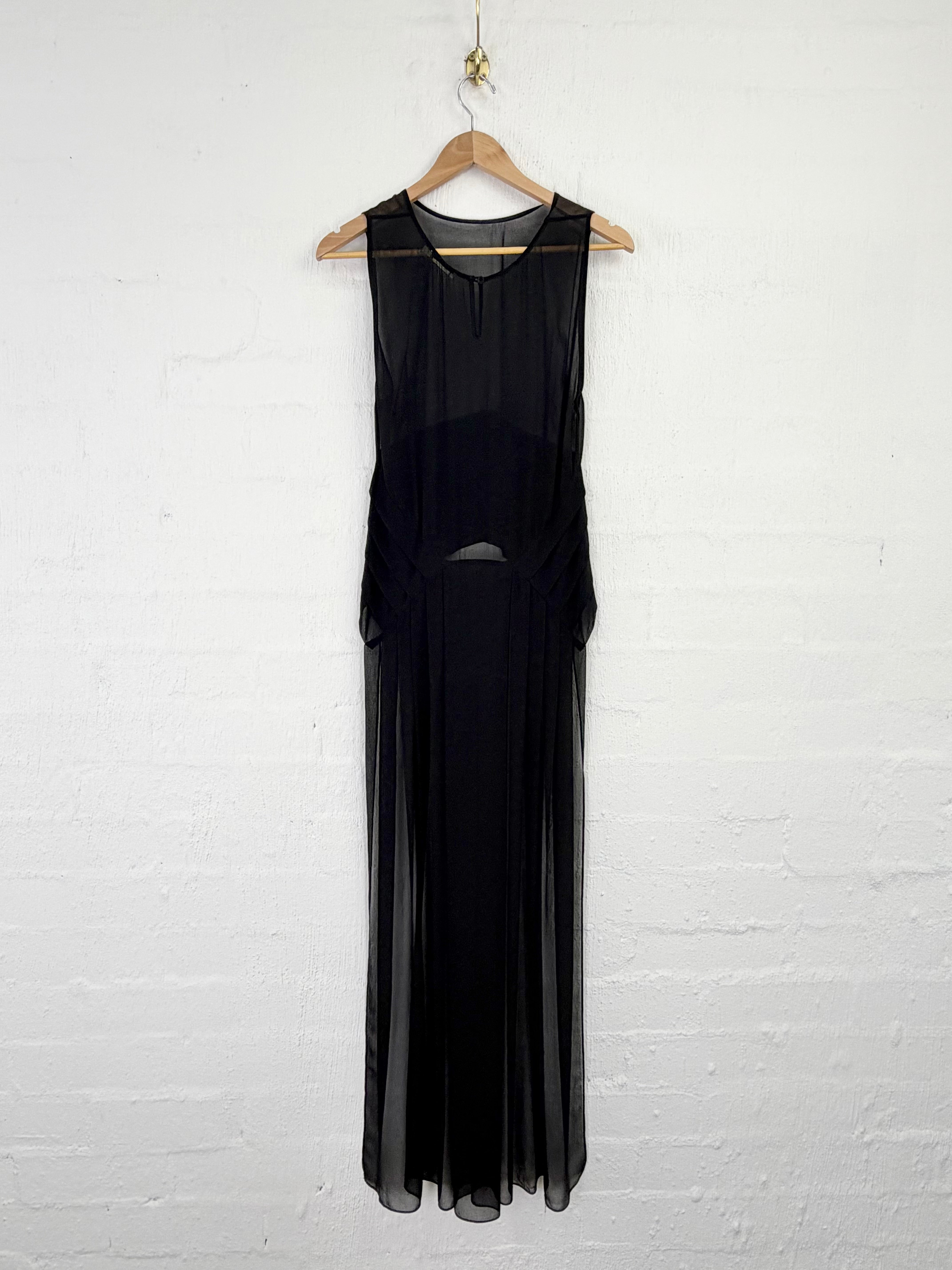 Thurley Sheer Black Vest Top - AU8