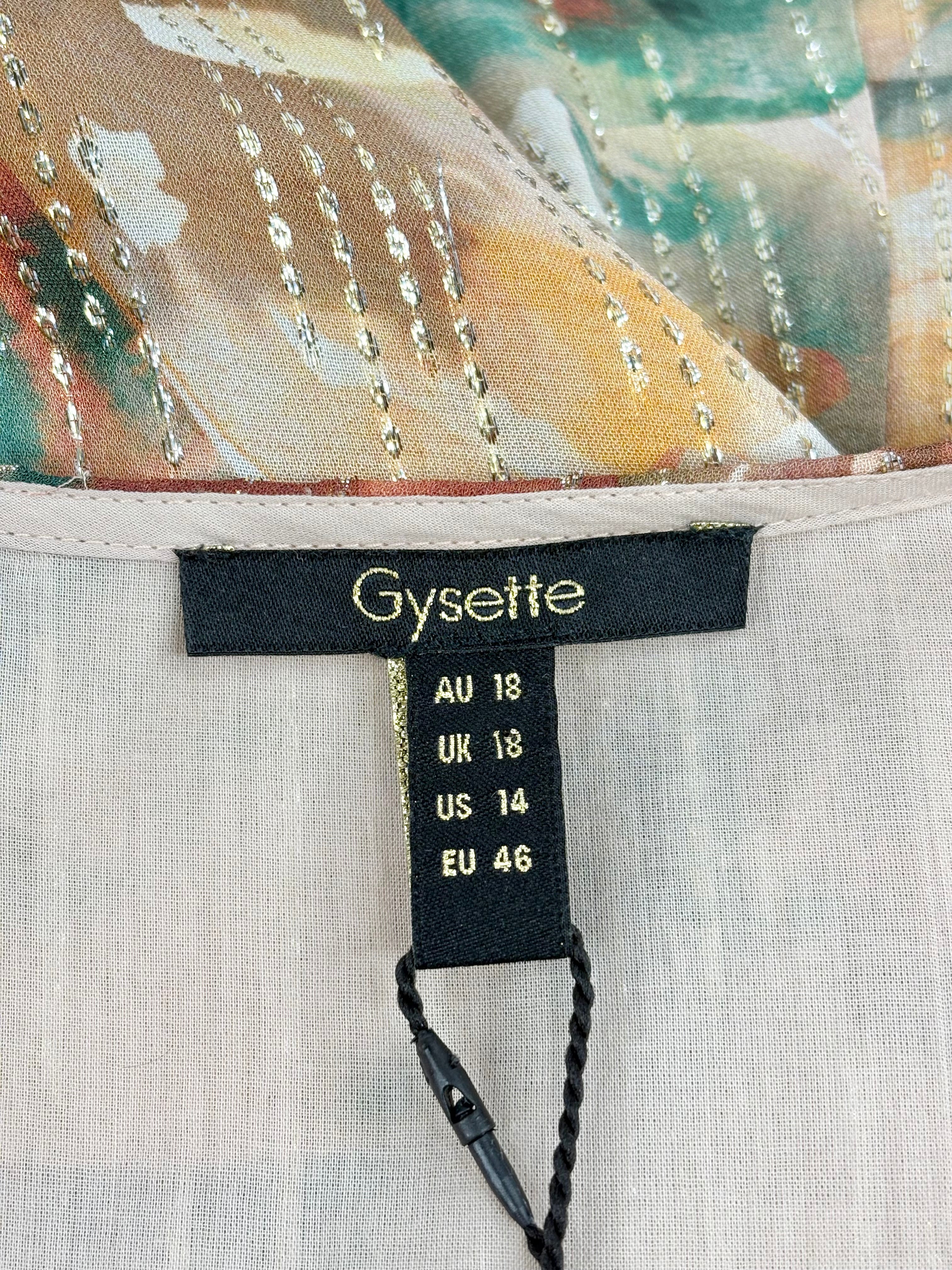 Gysette Gold Lurex Embellished Sheer Camo Maxi Dress - AU18