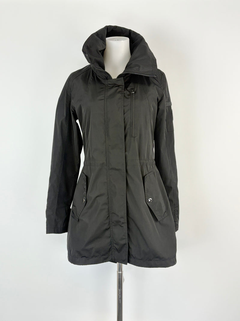 Lauren by Ralph Lauren Black Hooded Spray Jacket - XXS