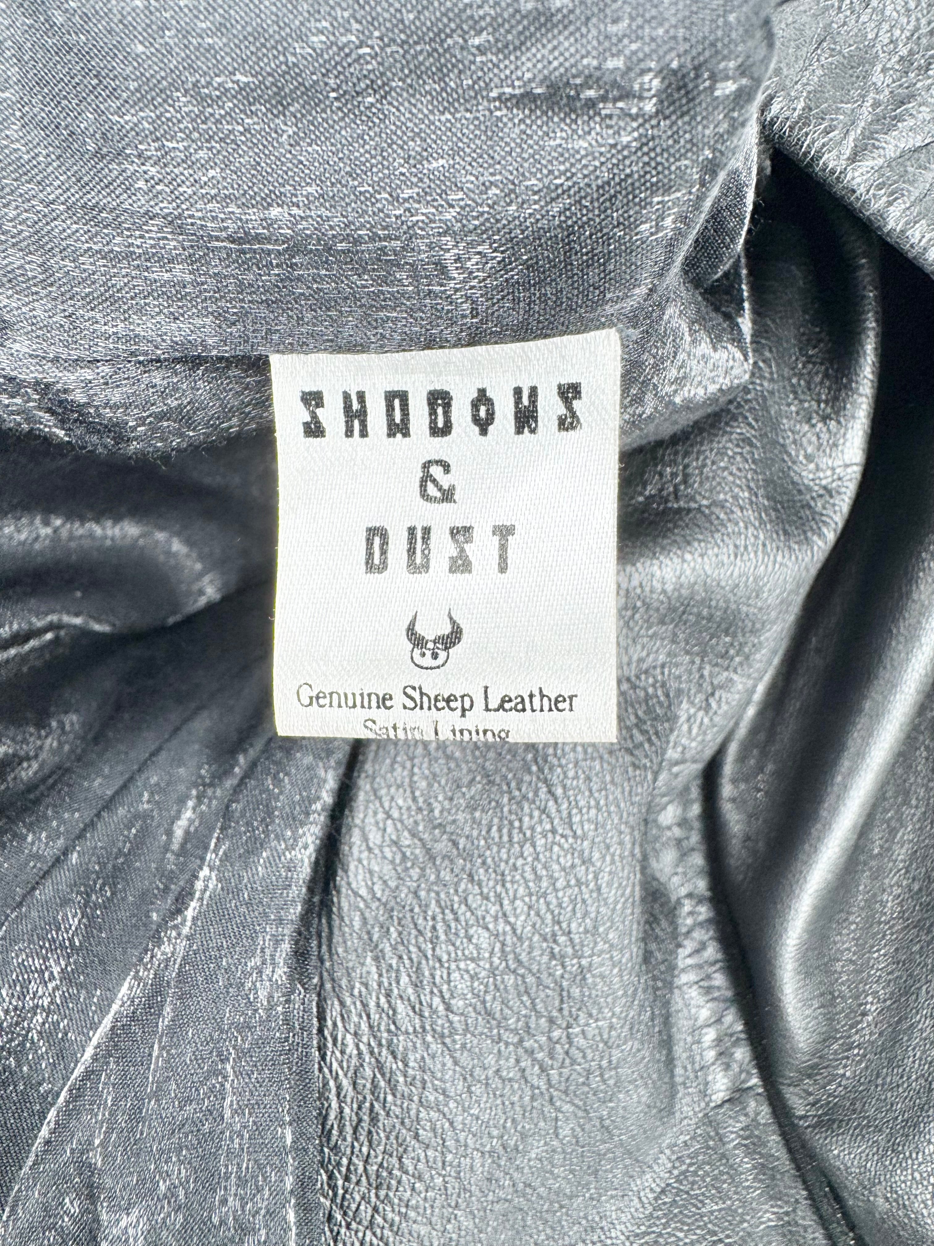 Shadow & Dust Black Leather Biker Style Vest - L