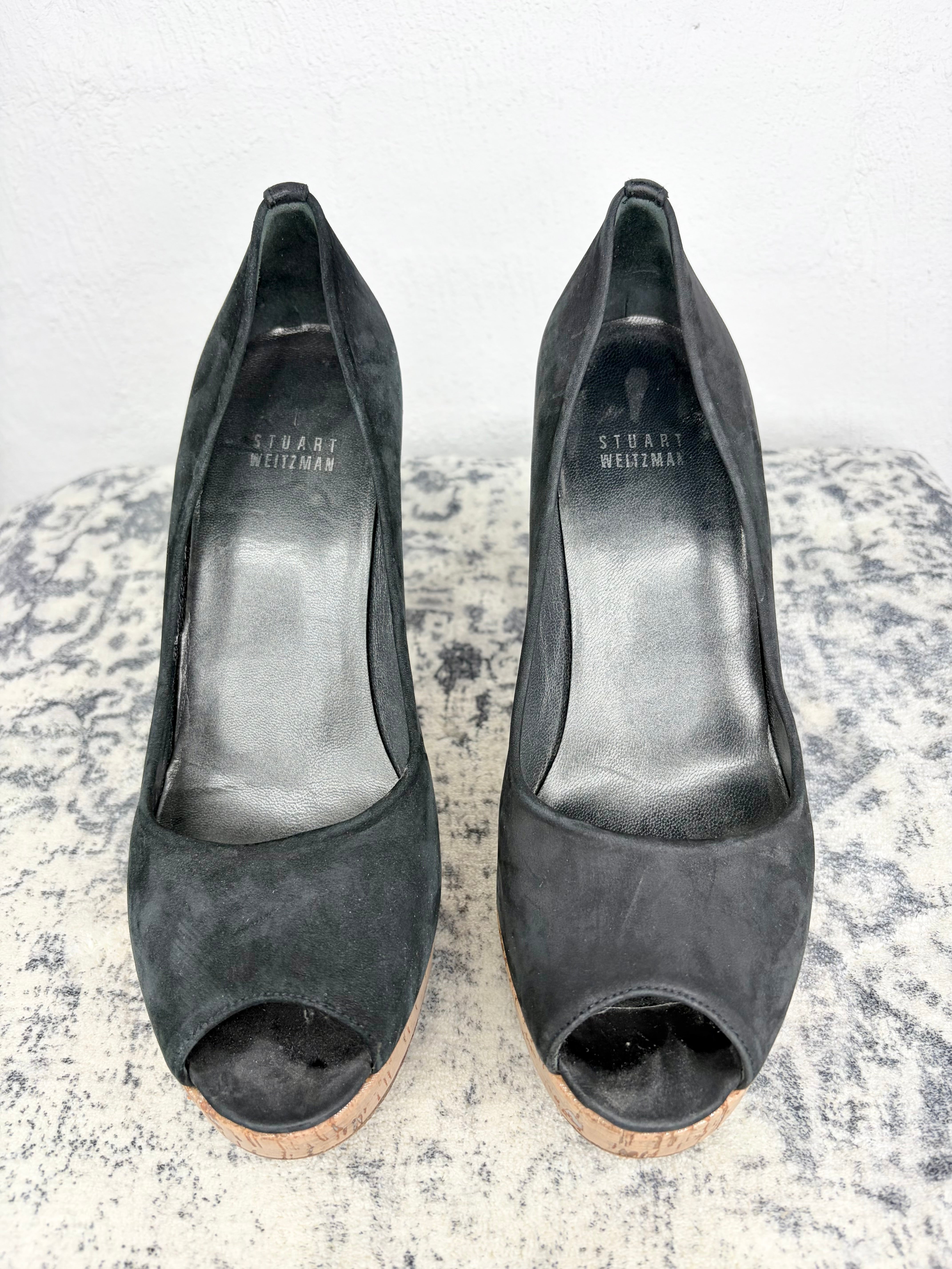 Stuart Weizman Black Peeptoe Pumps - EU38