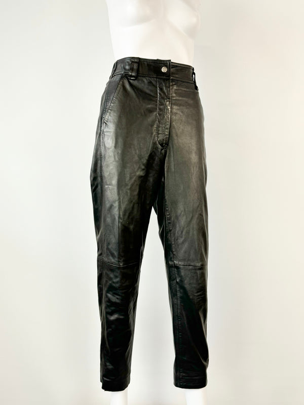 Second Female Buttery Soft Black Leather Slacks - AU8