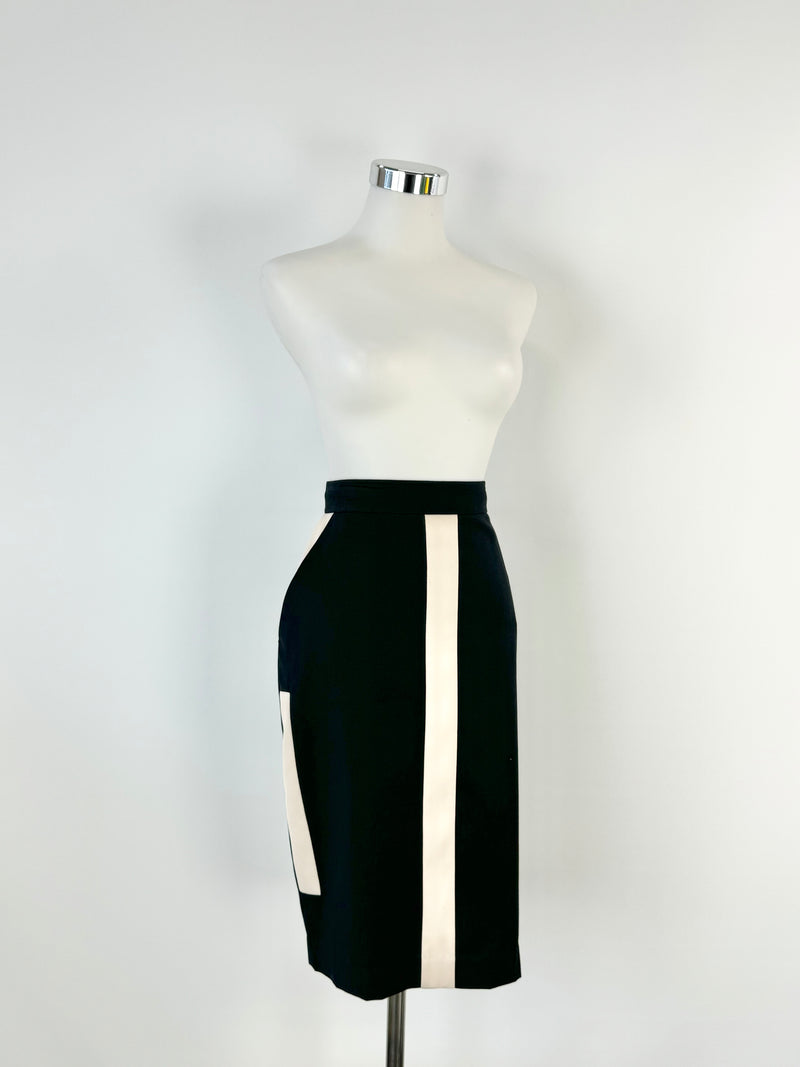 By Malene Birger Black & Ivory Pencil Skirt - AU10