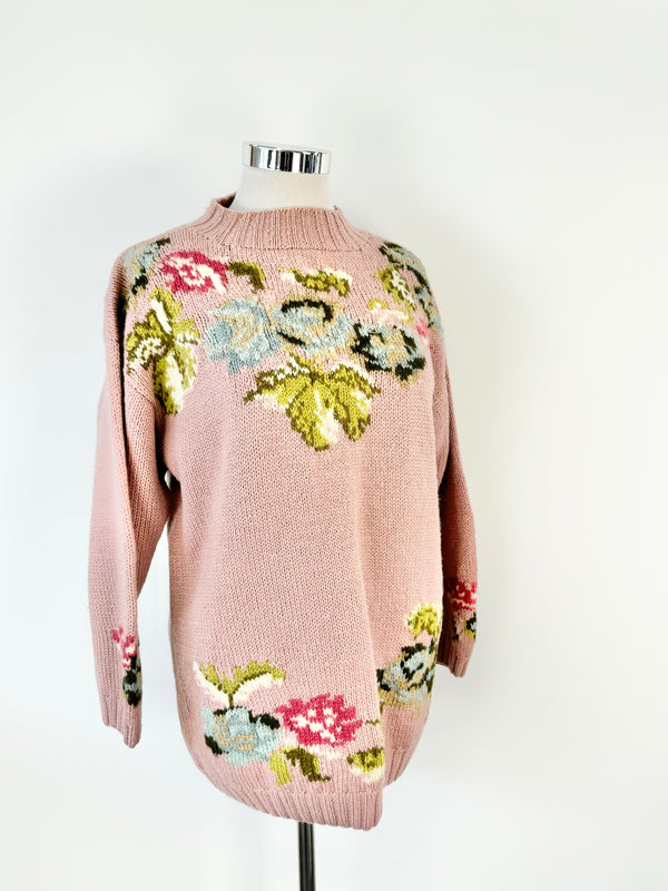 Vintage McGee Knits Rose Pink Wool Jumper - AU10/12