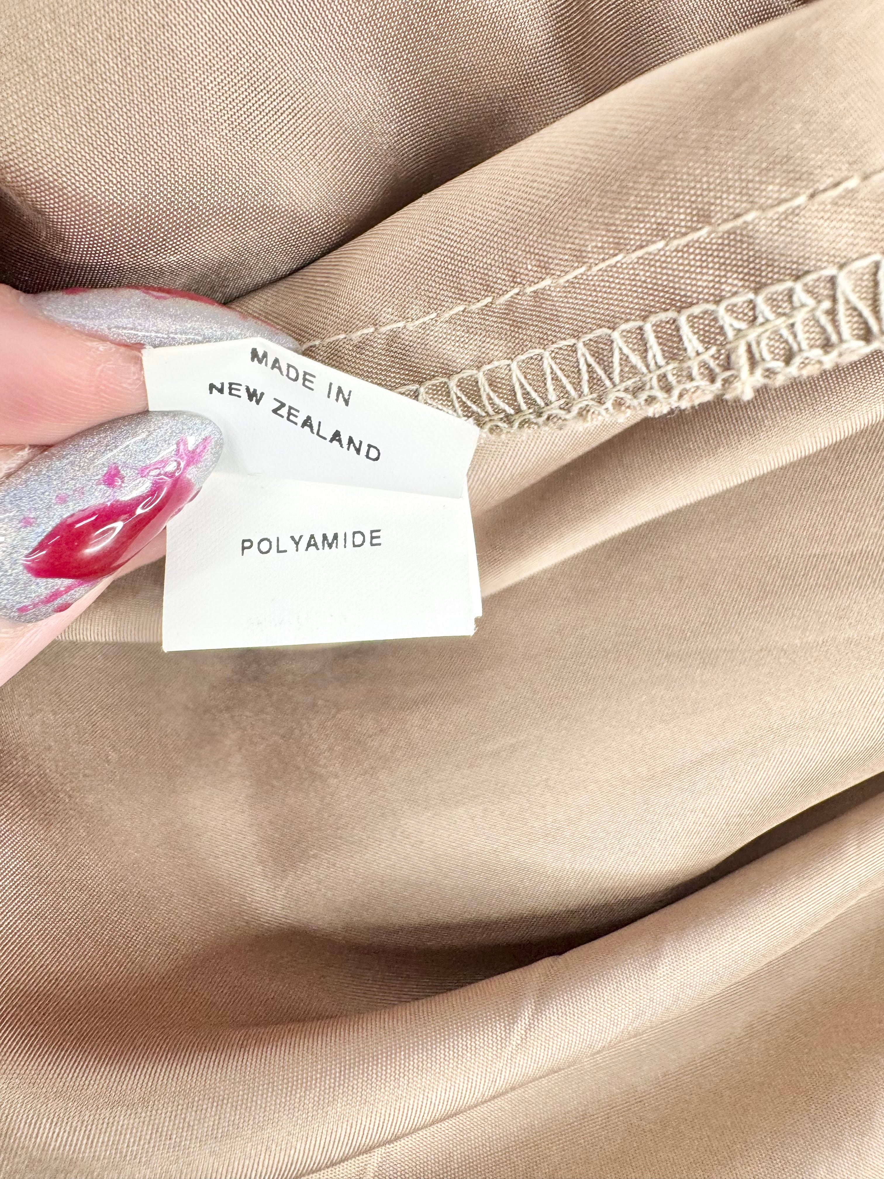 State of Grace Black & Champagne Striped Wool Cocktail Dress - AU8/10