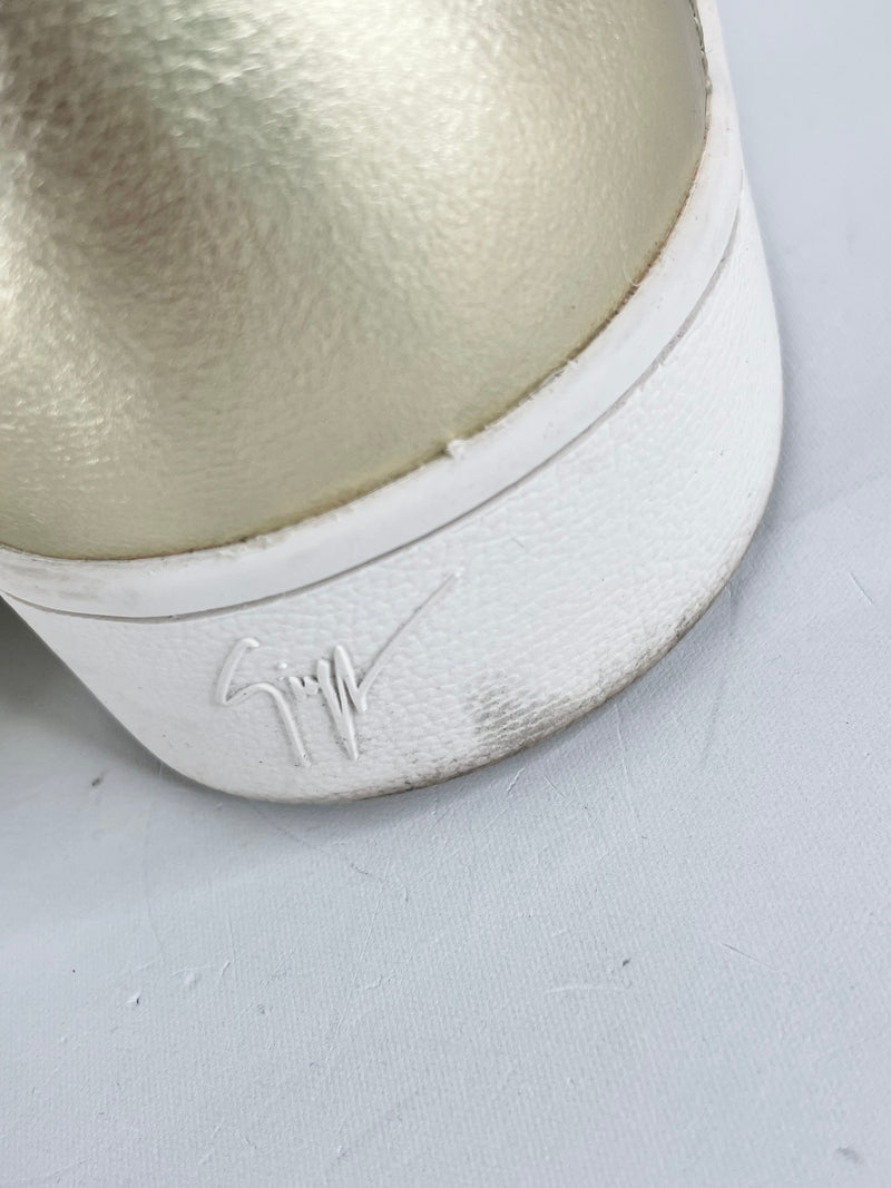 Giuseppe Zanotti Gold Leather Brek High Top Sneakers - EU43