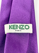 Kenzo Purple Satin Silk Tie