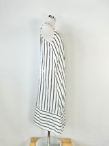 Terzo Millenio White & Blue Striped Linen Dress - AU8/10