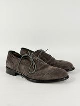 Pal Zileri Umber Suede Oxford-Tip Derby Shoes - EU43