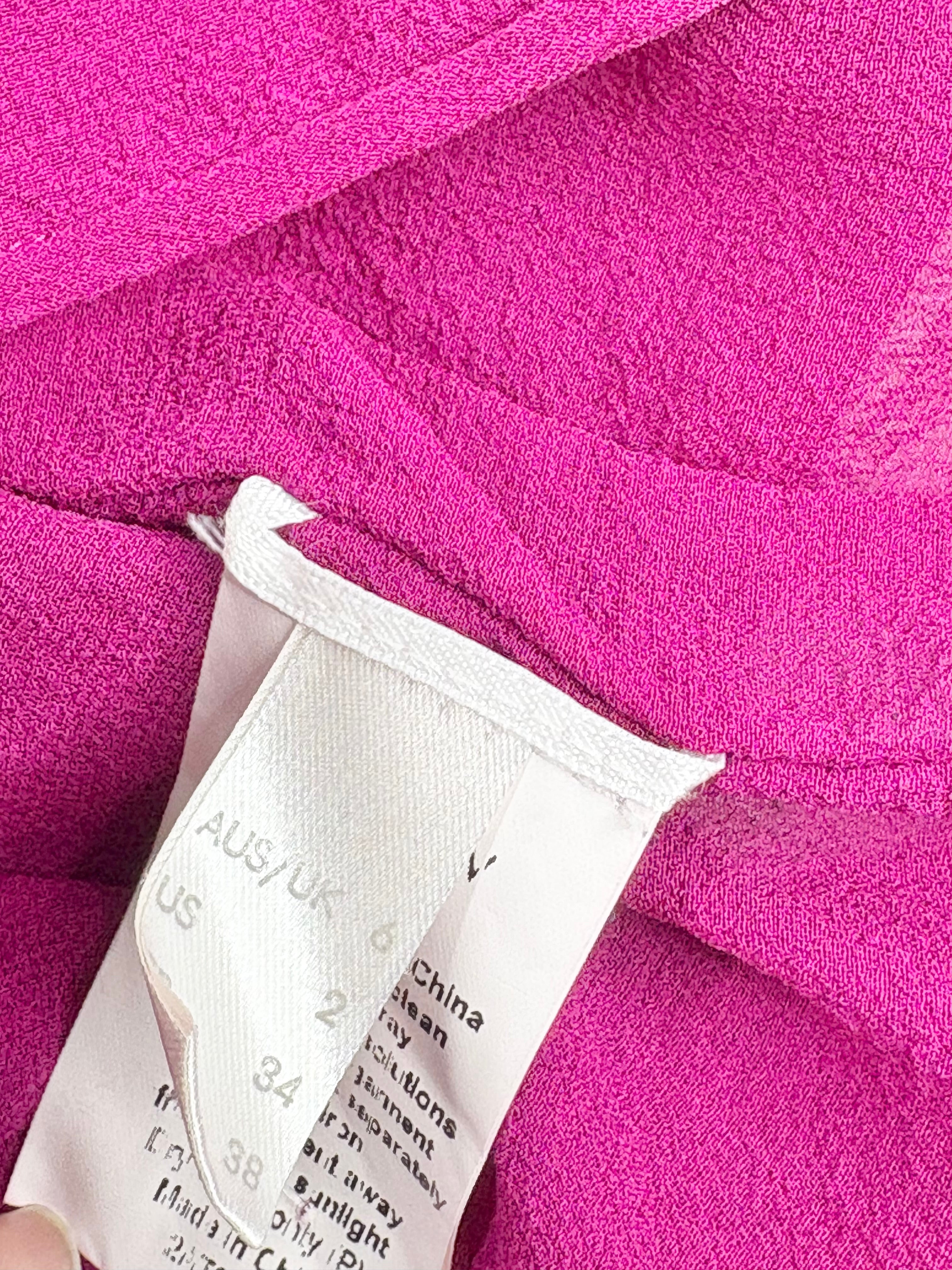 Willow Deep Fuchsia Sheer Silk Top - AU6