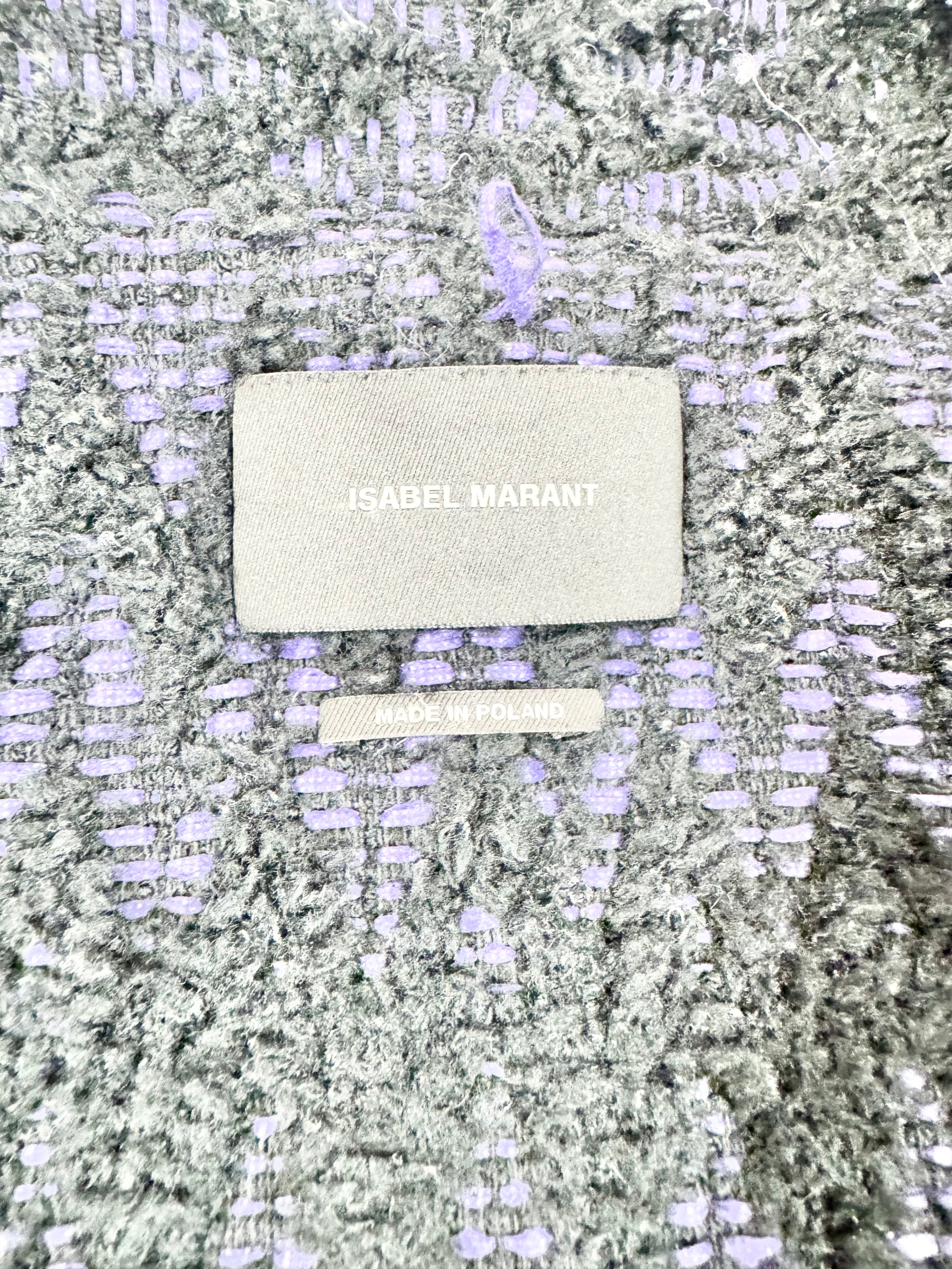 Isabel Marant Purple & Black Geometric Overcoat - AU12