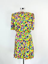 Vintage Alice Haute Couture Yellow Rose Patterned Dress - AU8/10