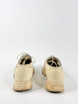 Le Yucca's Cream Platform Lace Ups - EU38