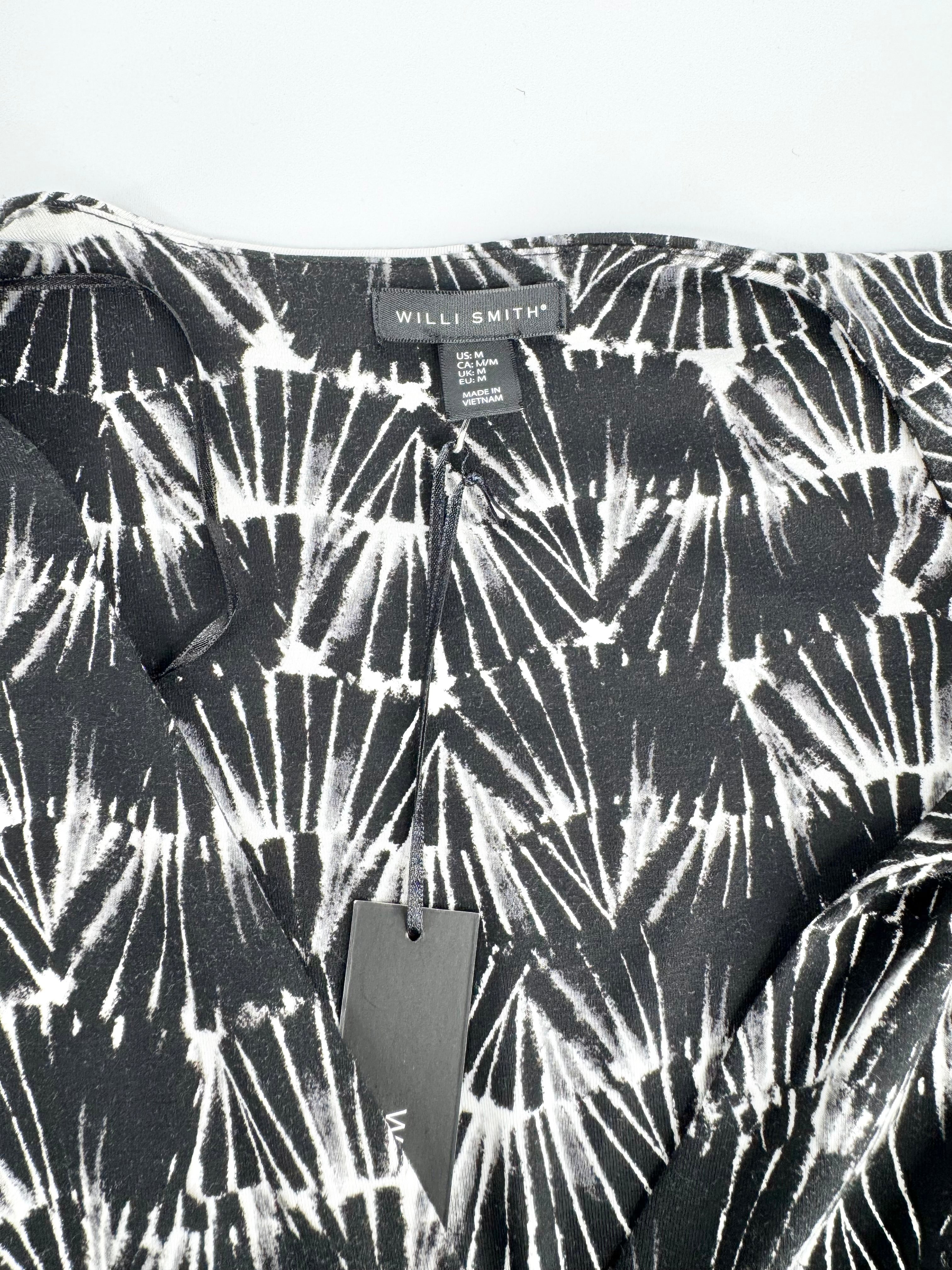 Willi Smith Black Abstract Patterned Midi Dress NWT - AU10/12