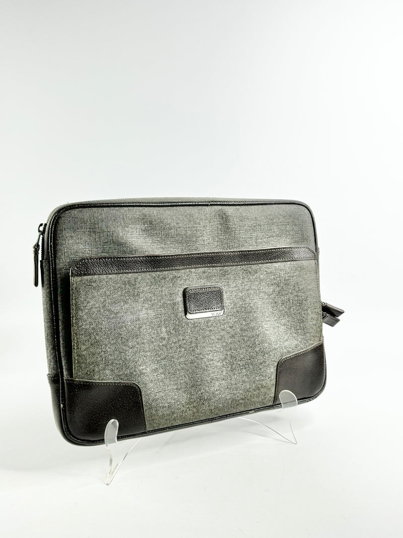 Tumi Black & Brown Fabric & Leather Laptop Case