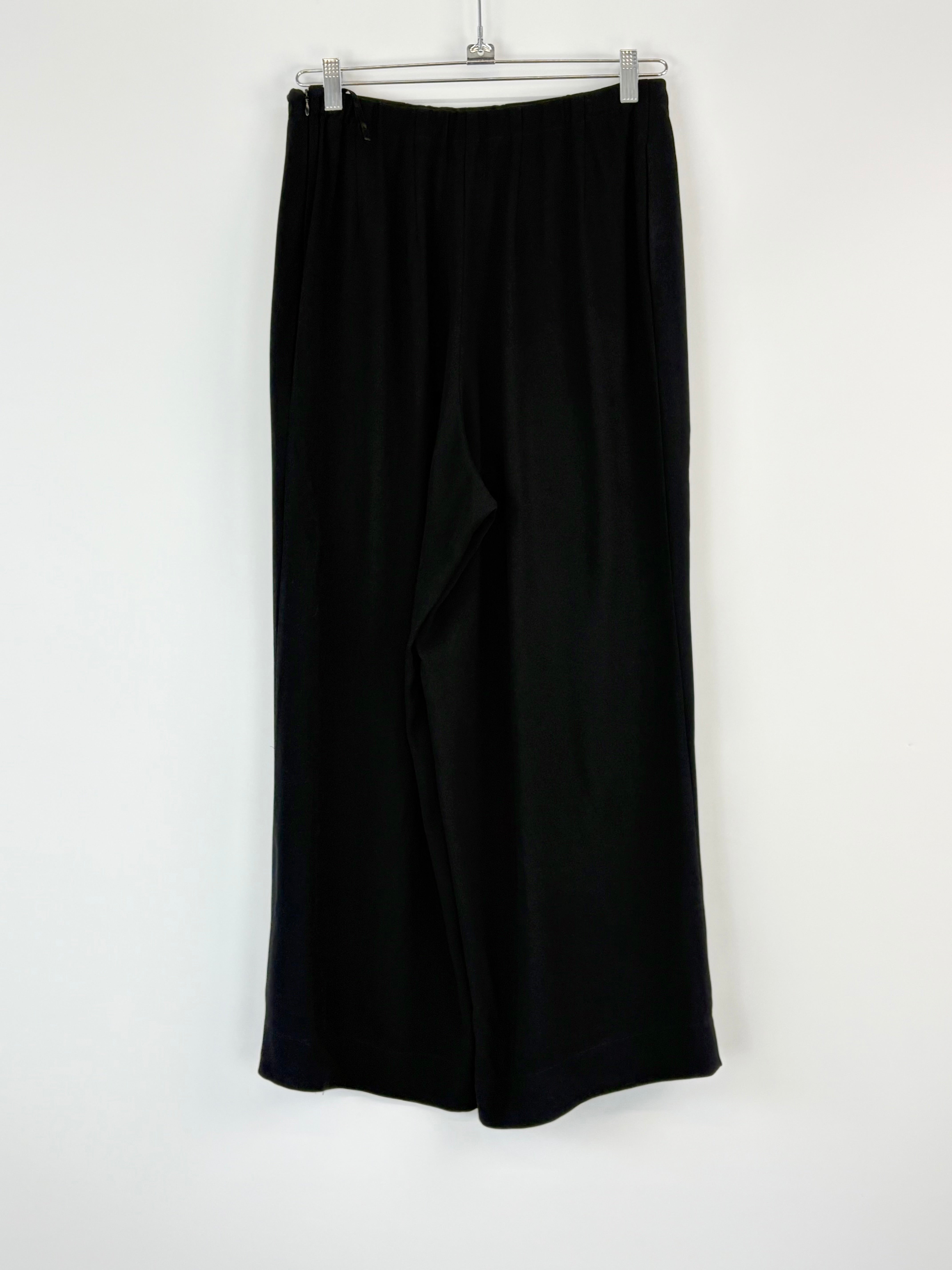 Kondo Black Wide-Leg Stretch Pants - AU10