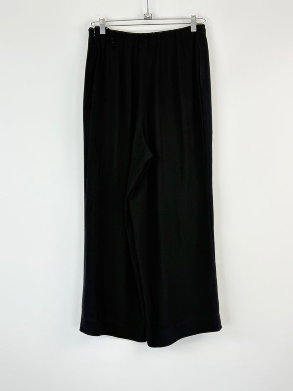 Kondo Black Wide-Leg Stretch Pants - AU10
