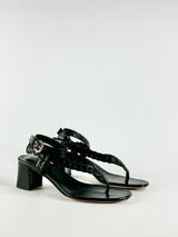 Scanlan Theodore Black 'Lashed' Sandals - EU36