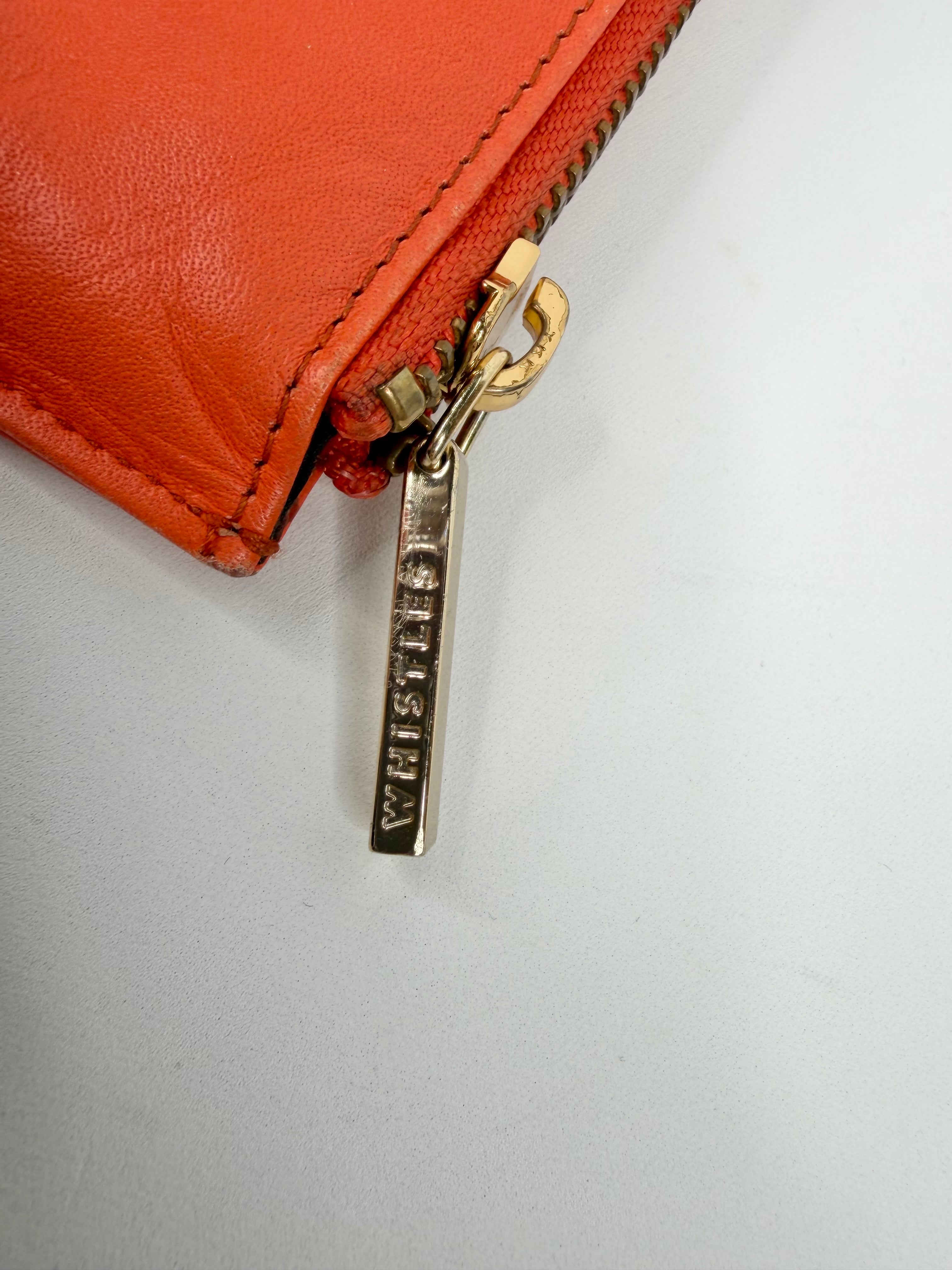 Whistles Safety Orange Zippered Pouch