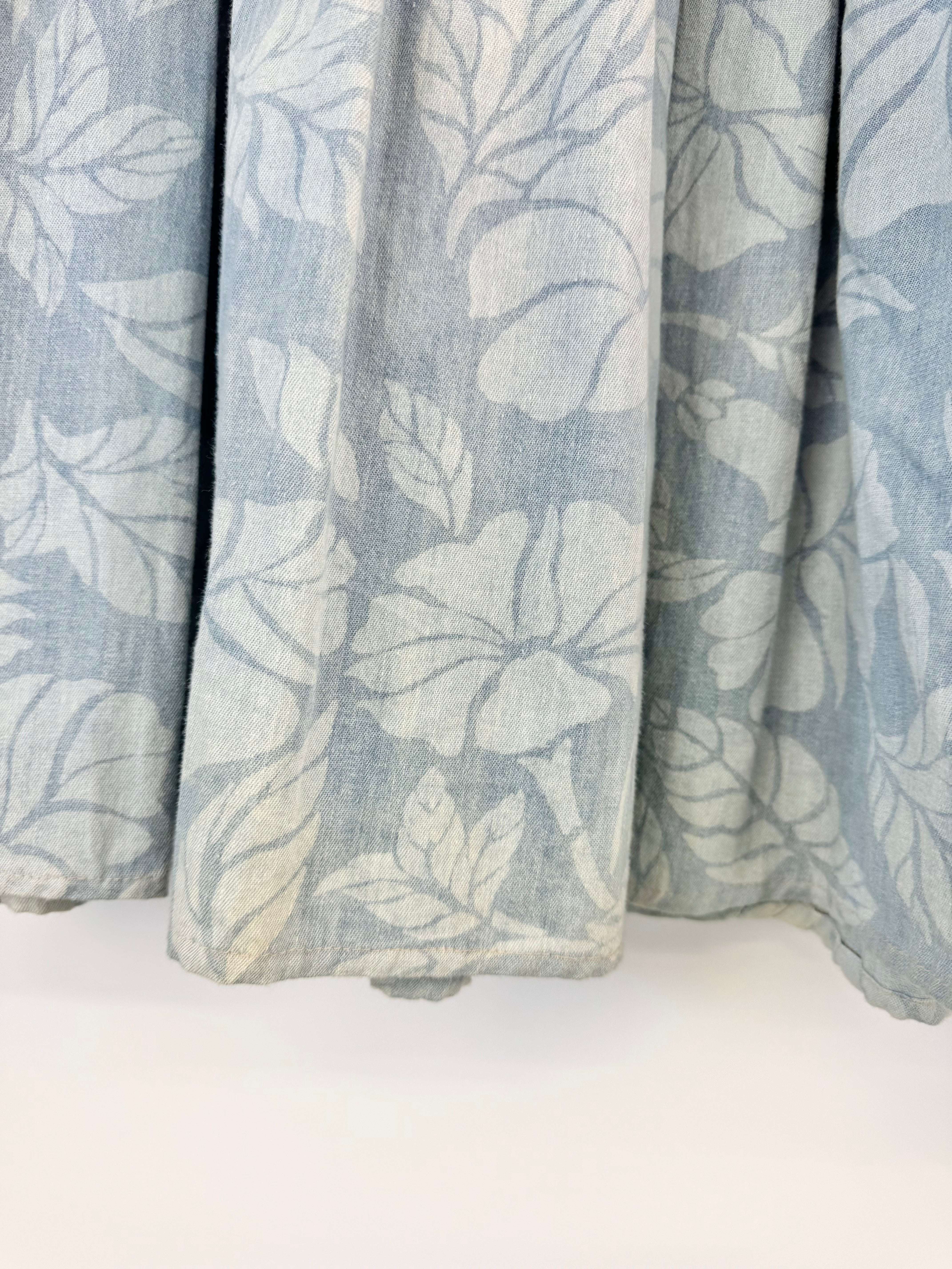 JAG Light Blue Denim-Look Long Pleat Skirt - AU8