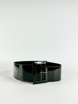 Orciani Black Patnet Leather Belt - S/M