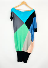 Fuzzi Diamond Spliced Dress - AU16