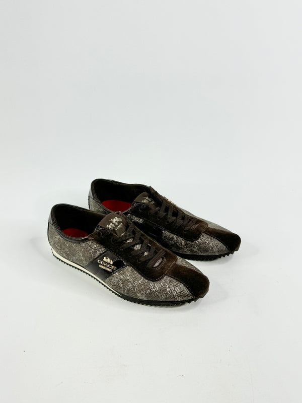 Coach Brown Pattern Casual Sneakers - EU38