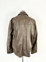 Boss by Hugo Coffee Brown Leather Jacket - L