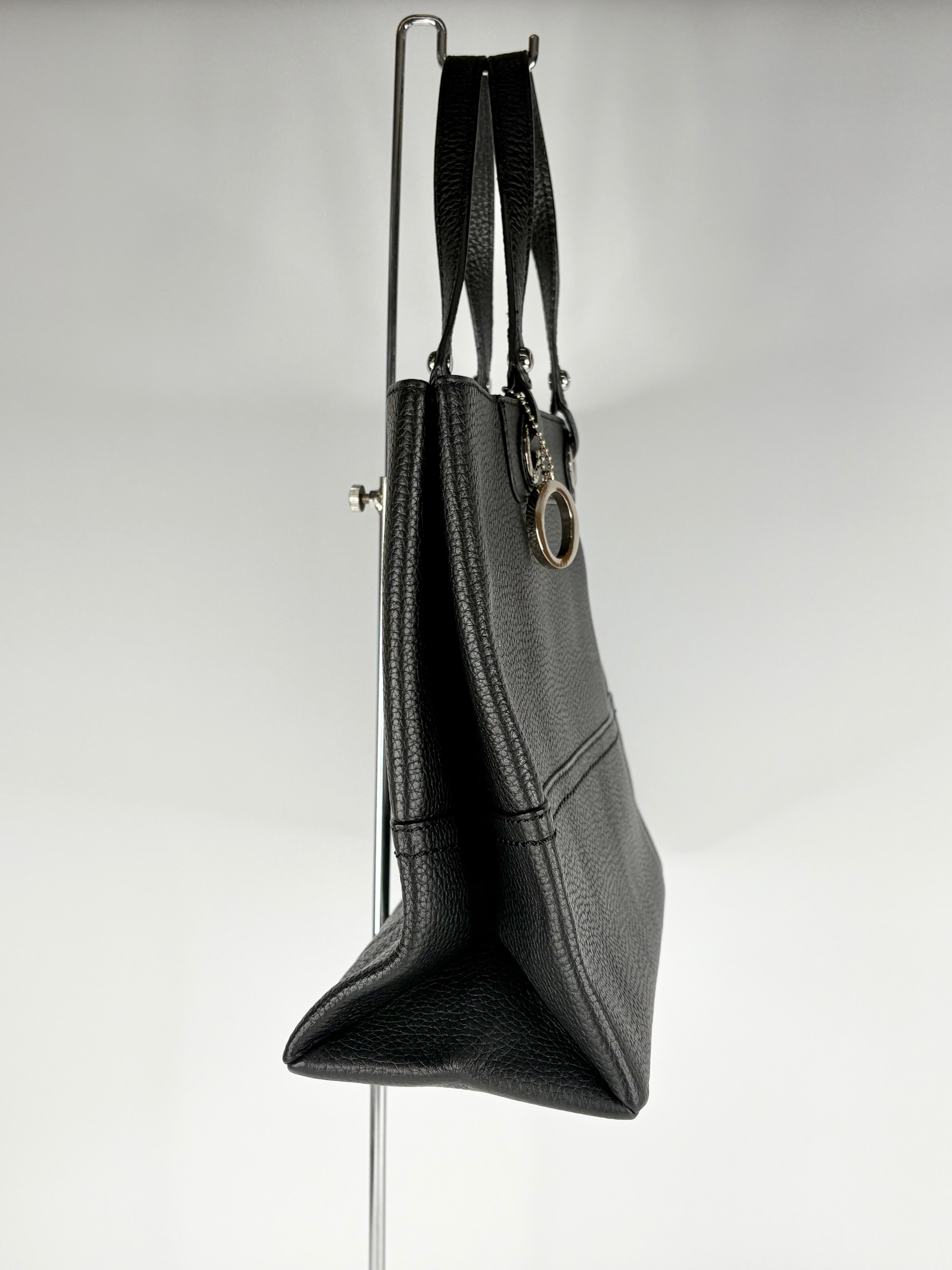 Oroton Black Grained Leather Medium Tote Bag