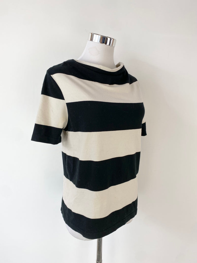Gorman Organic Black & Cream Stripe T-Shirt - AU6