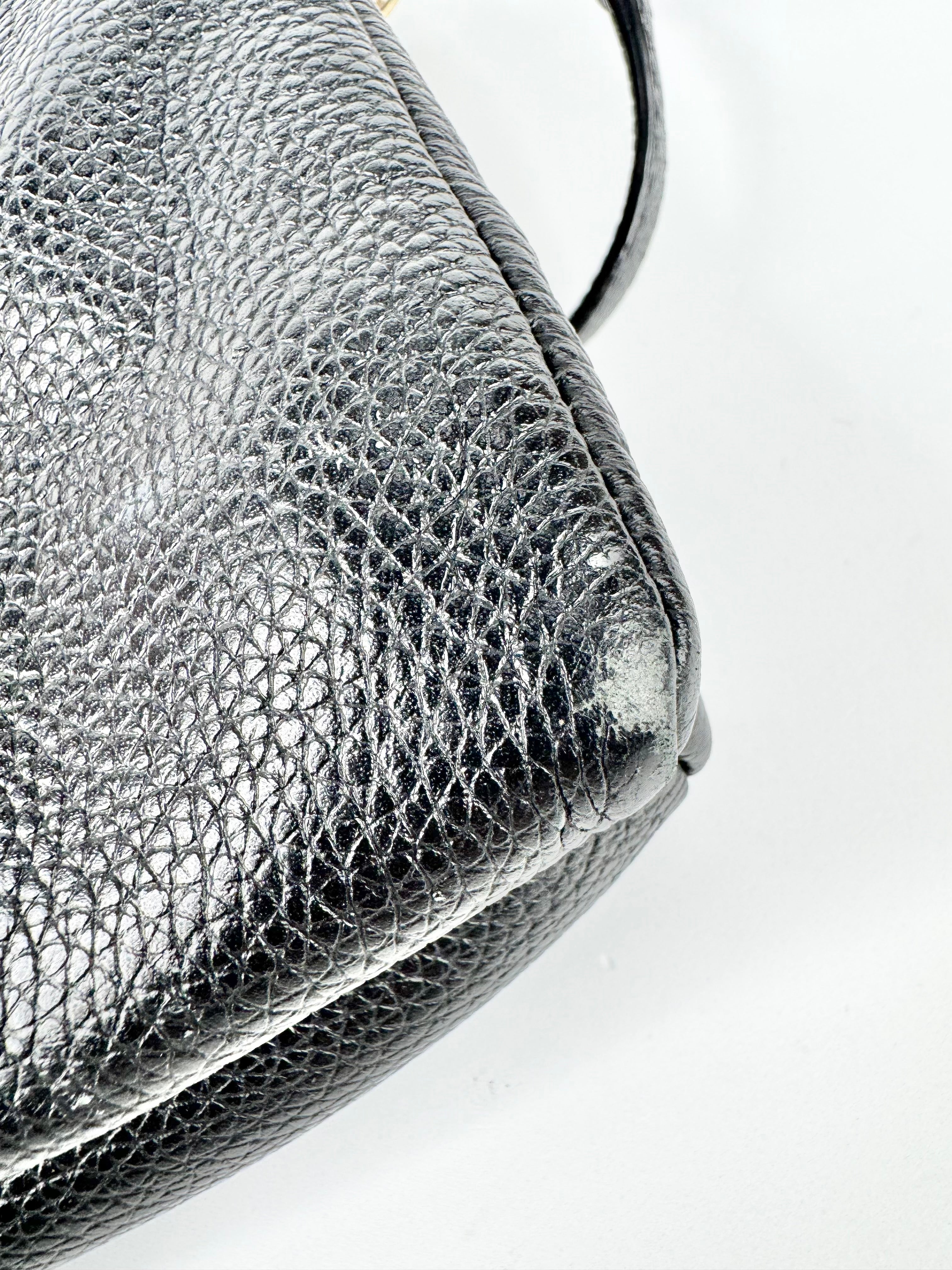 Oroton Black Grained Leather Cross Body Bag