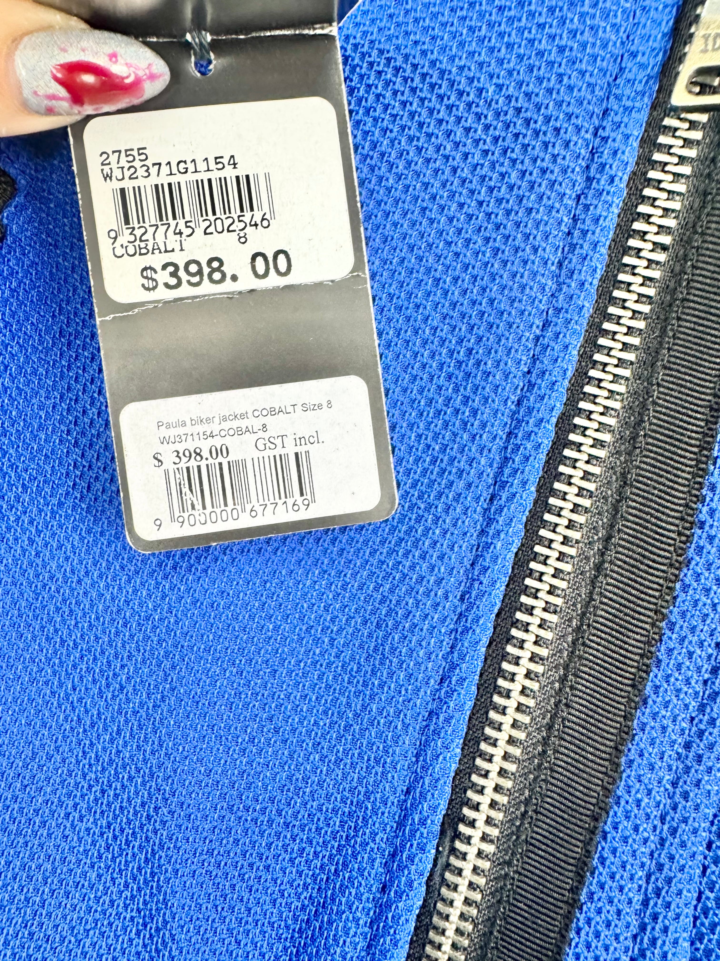 Arthur Galan Cobalt Blue Paula Biker Jacket NWT - AU8