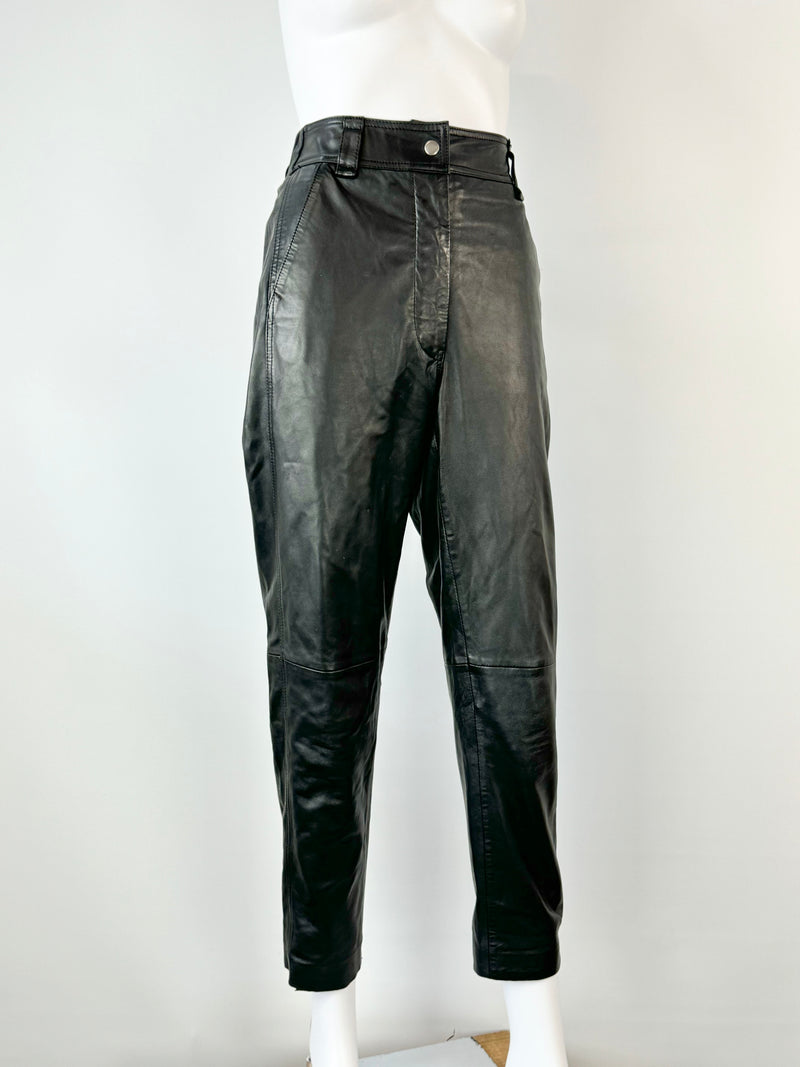 Second Female Buttery Soft Black Leather Slacks - AU8