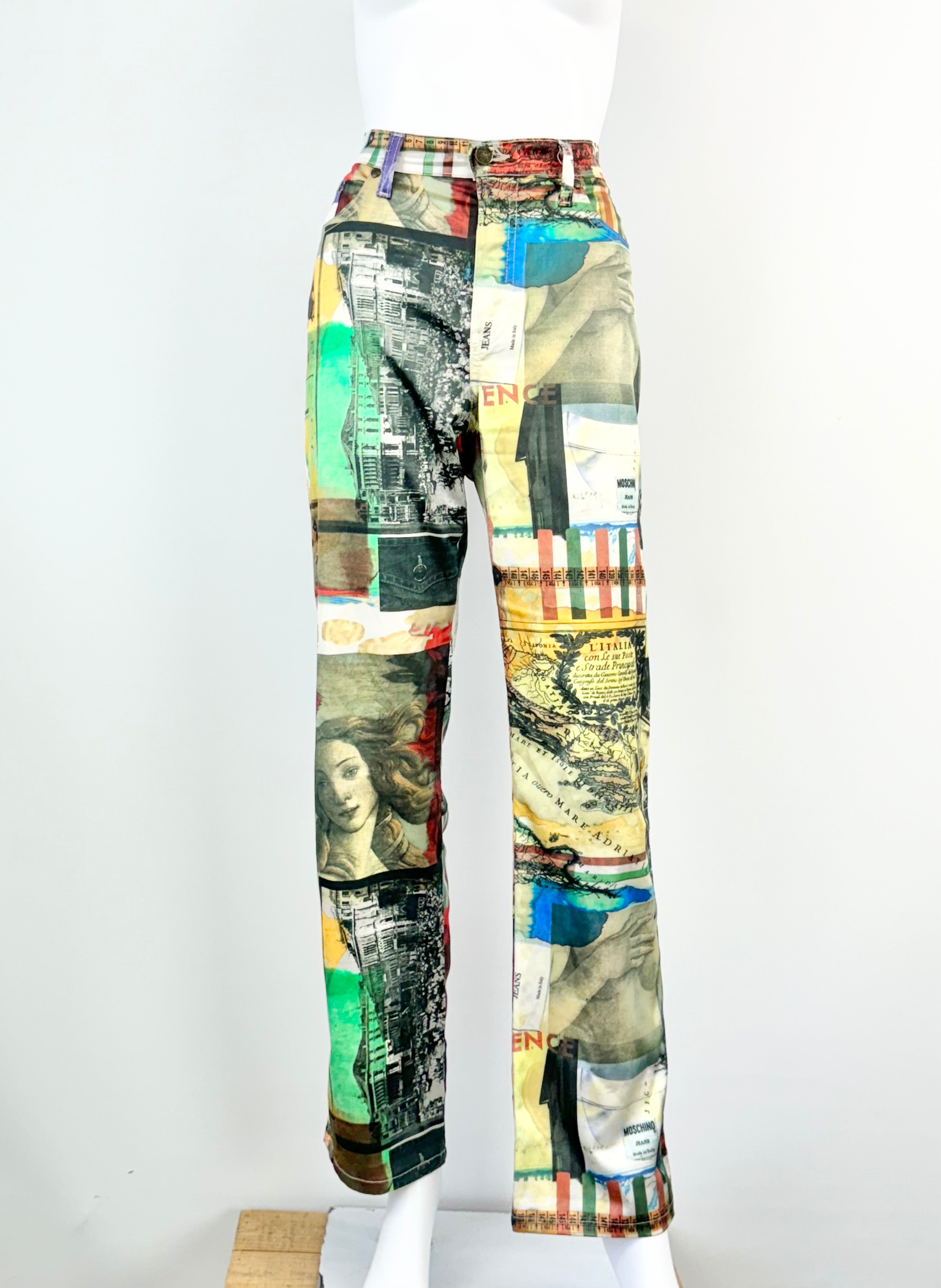 Vintage Moschino Graphic Print Pattern Jeans - 33