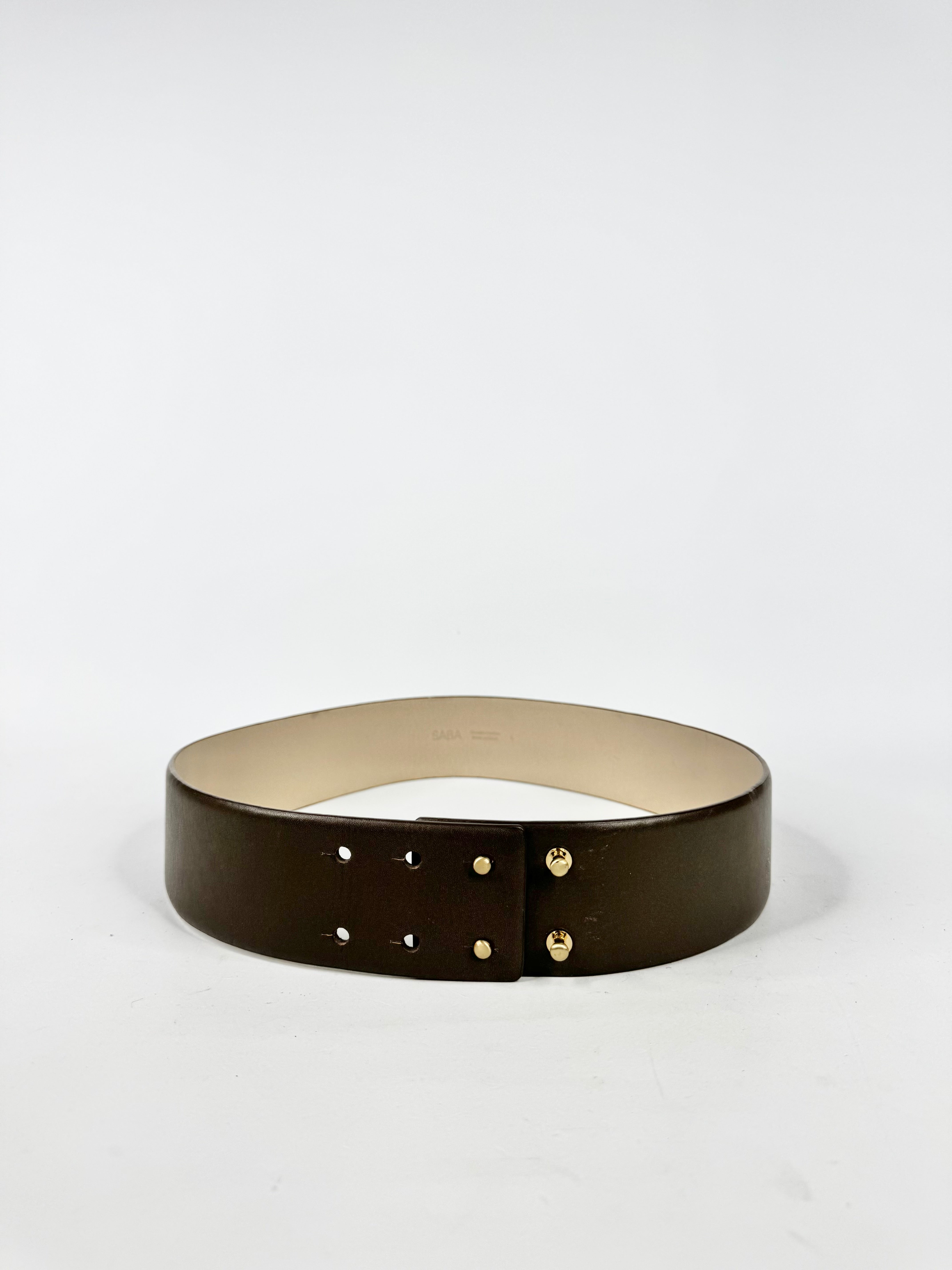 Saba Taupe Leather Belt - L