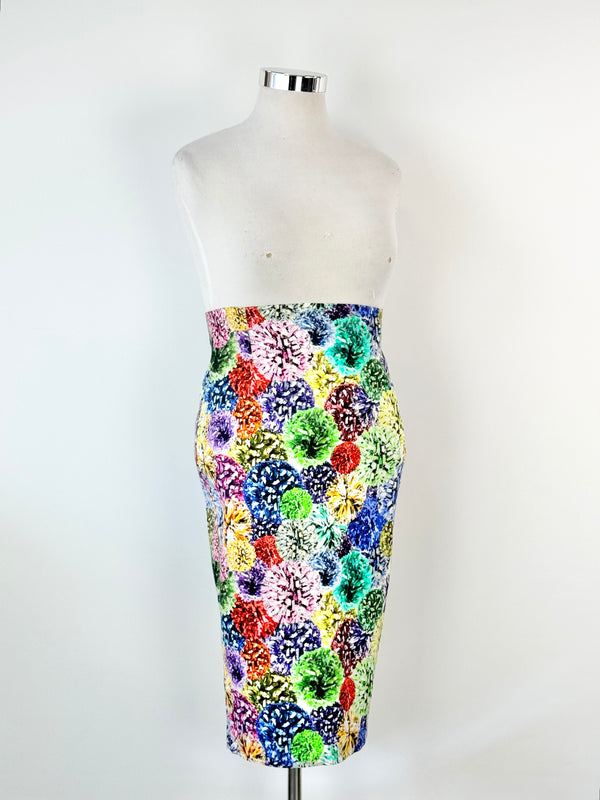 Max & Co Jewel Tone Patterned Pencil Skirt - AU14