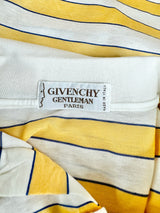 Vintage 90s Givenchy Gentlemen Yellow & White Striped Polo - L