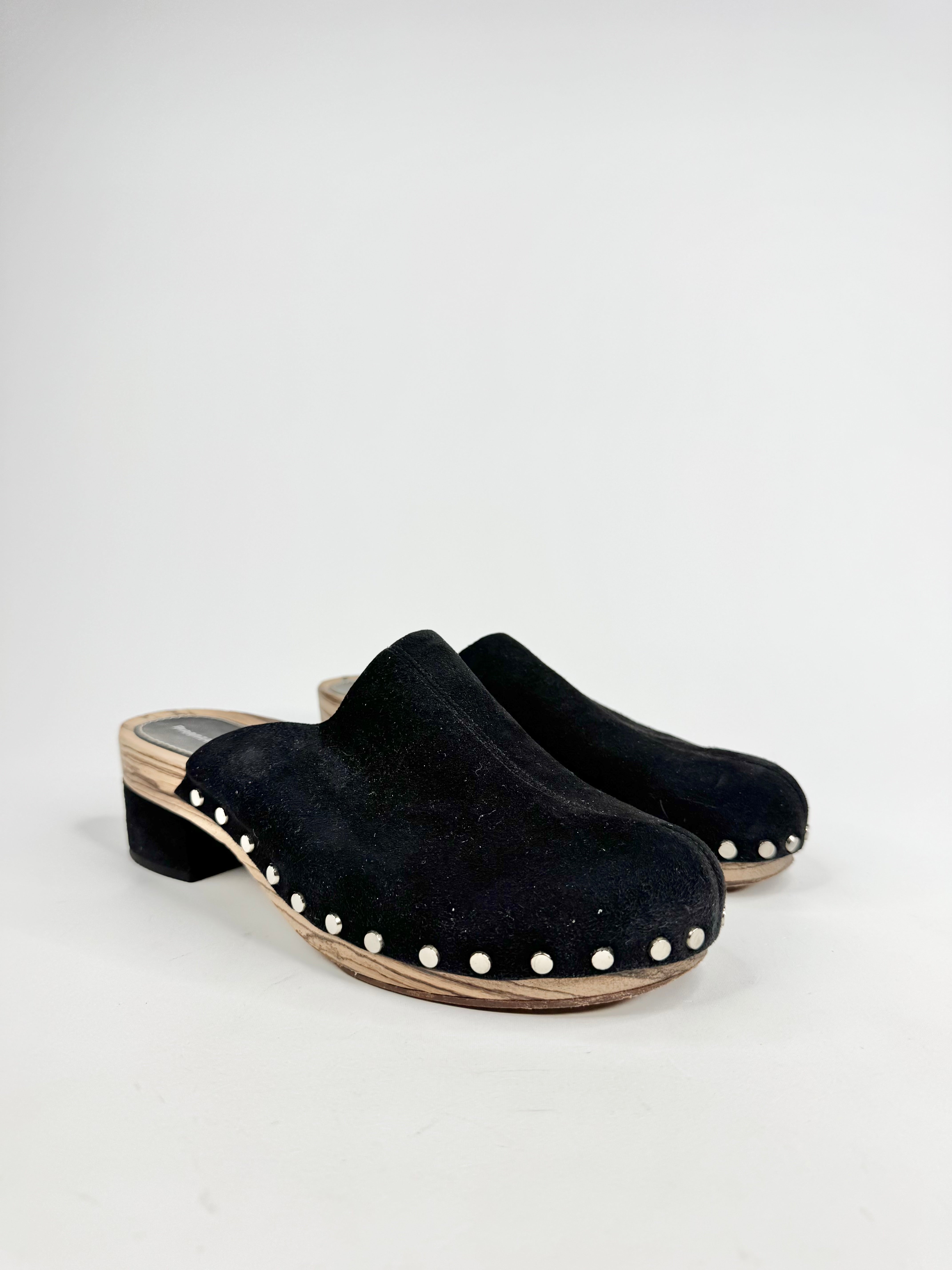 Proenza Schouler Black Suede Clogs - EU37/38