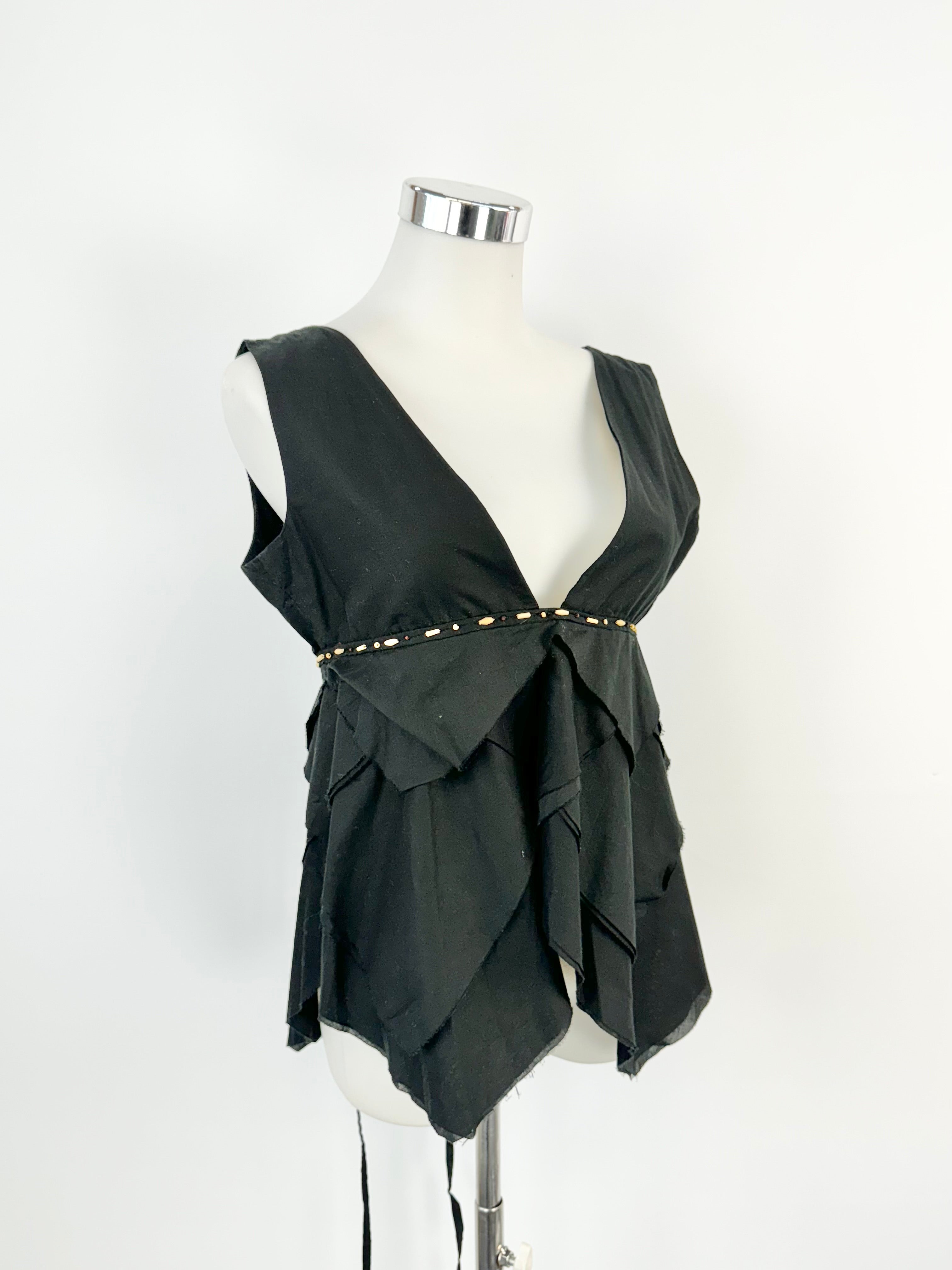 Aurelio Costarella Black Cotton Layered Top - AU8