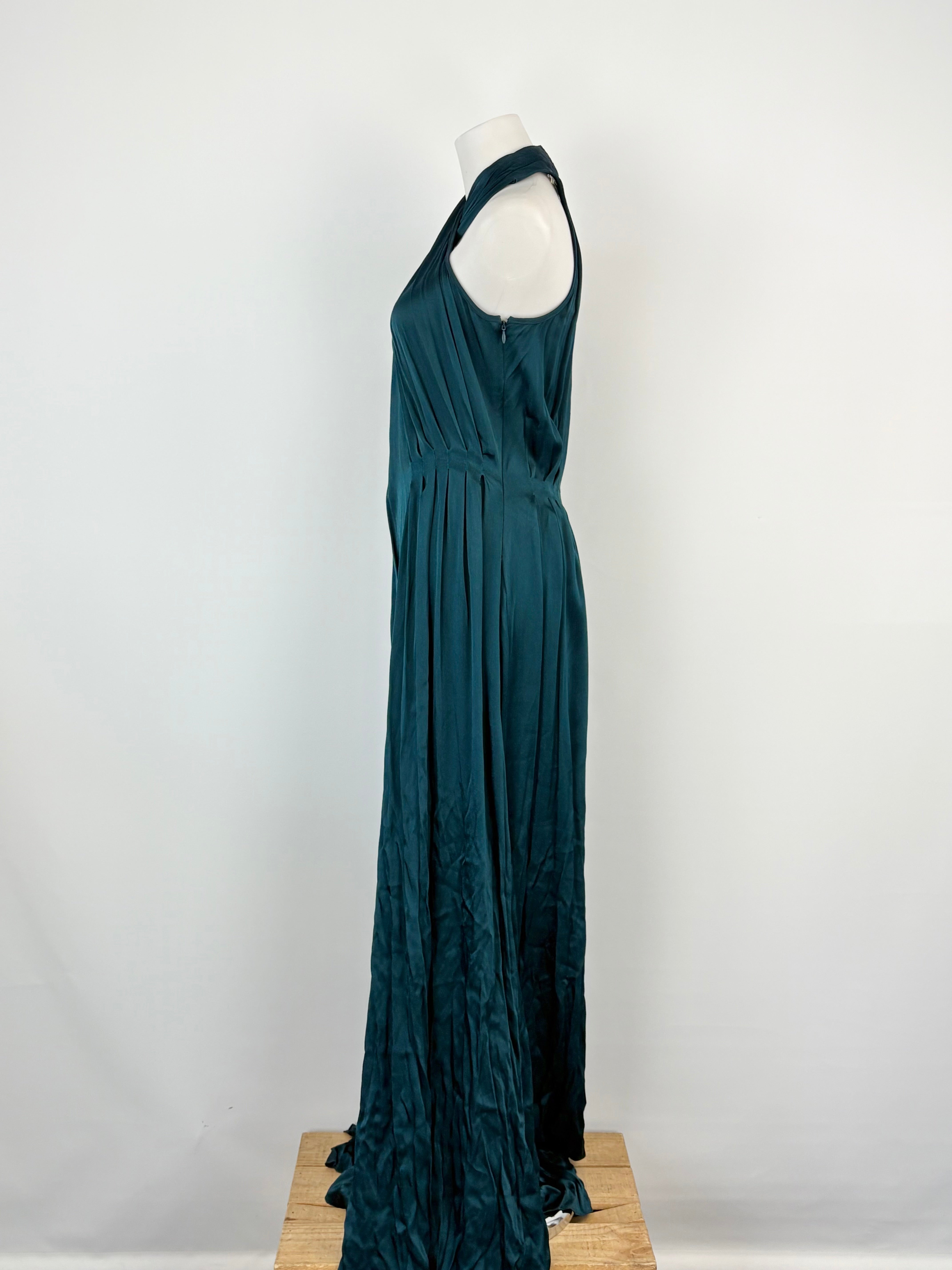 L'Agence Prussian Blue Cross-Strap Halter Neck Gown - AU6/8