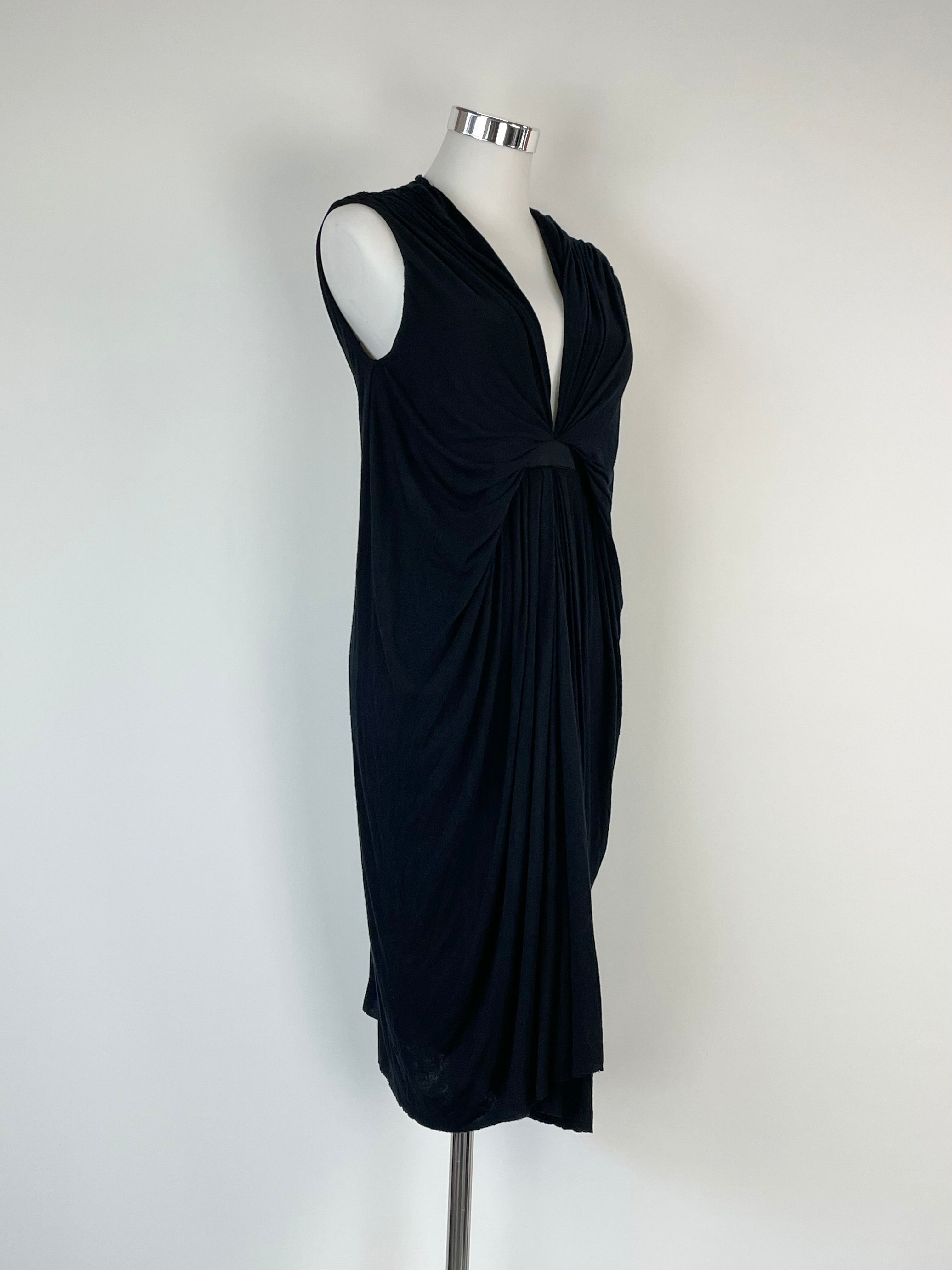 Willow Black Sleeveless Ruched-Front Midi Dress - AU8/10