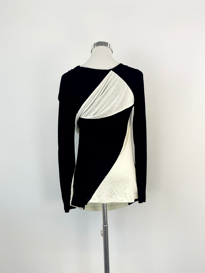 Thakoon Black & White Layered Long Sleeve Top - AU8