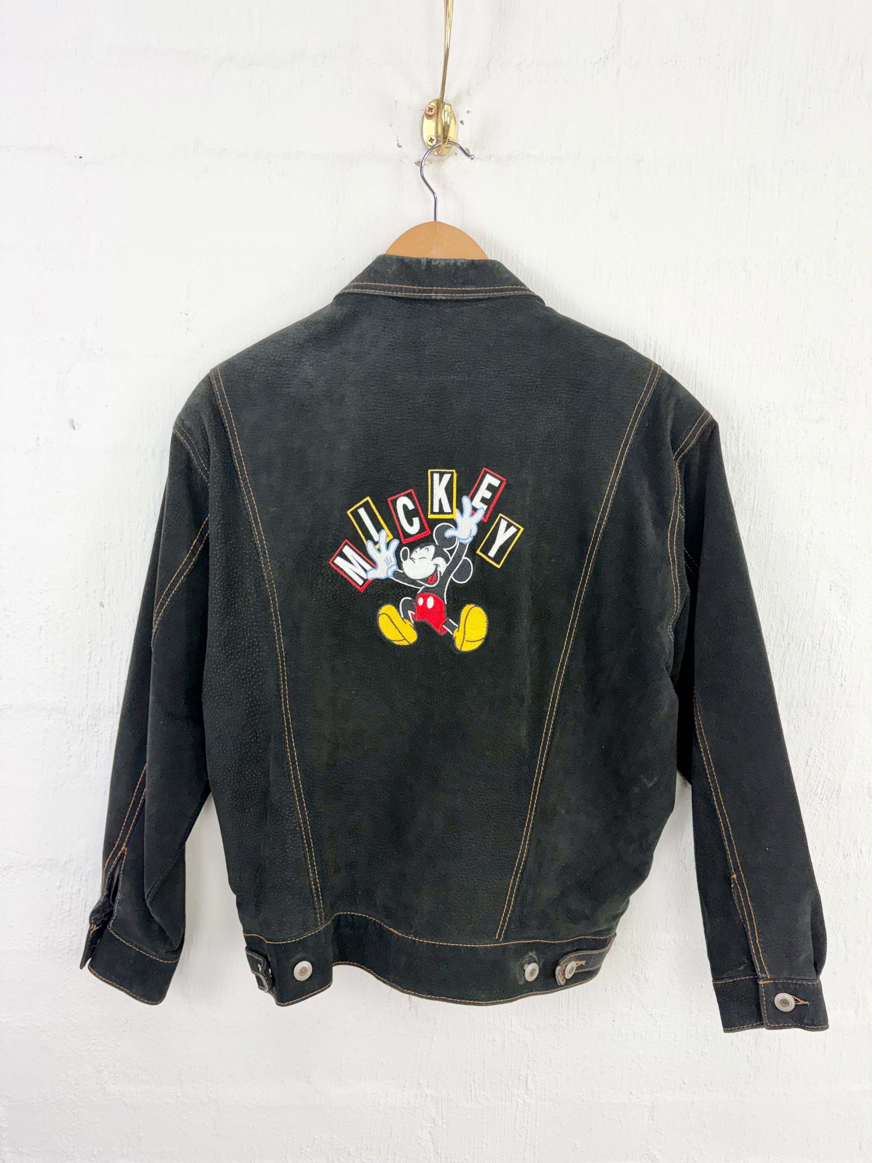 Siricco Mickey Mouse Black Suede Button Down Jacket - AU10